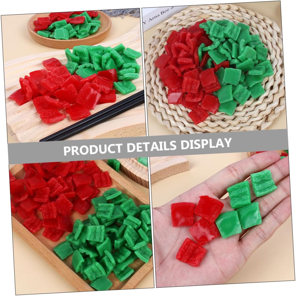 25pcs Realistic Pepper Slices Artificial Vegetable Display Props