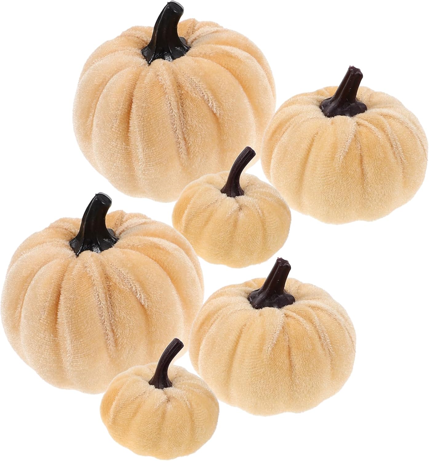 6pcs Artificial Pumpkins for Halloween Decor and Fall Centerpieces