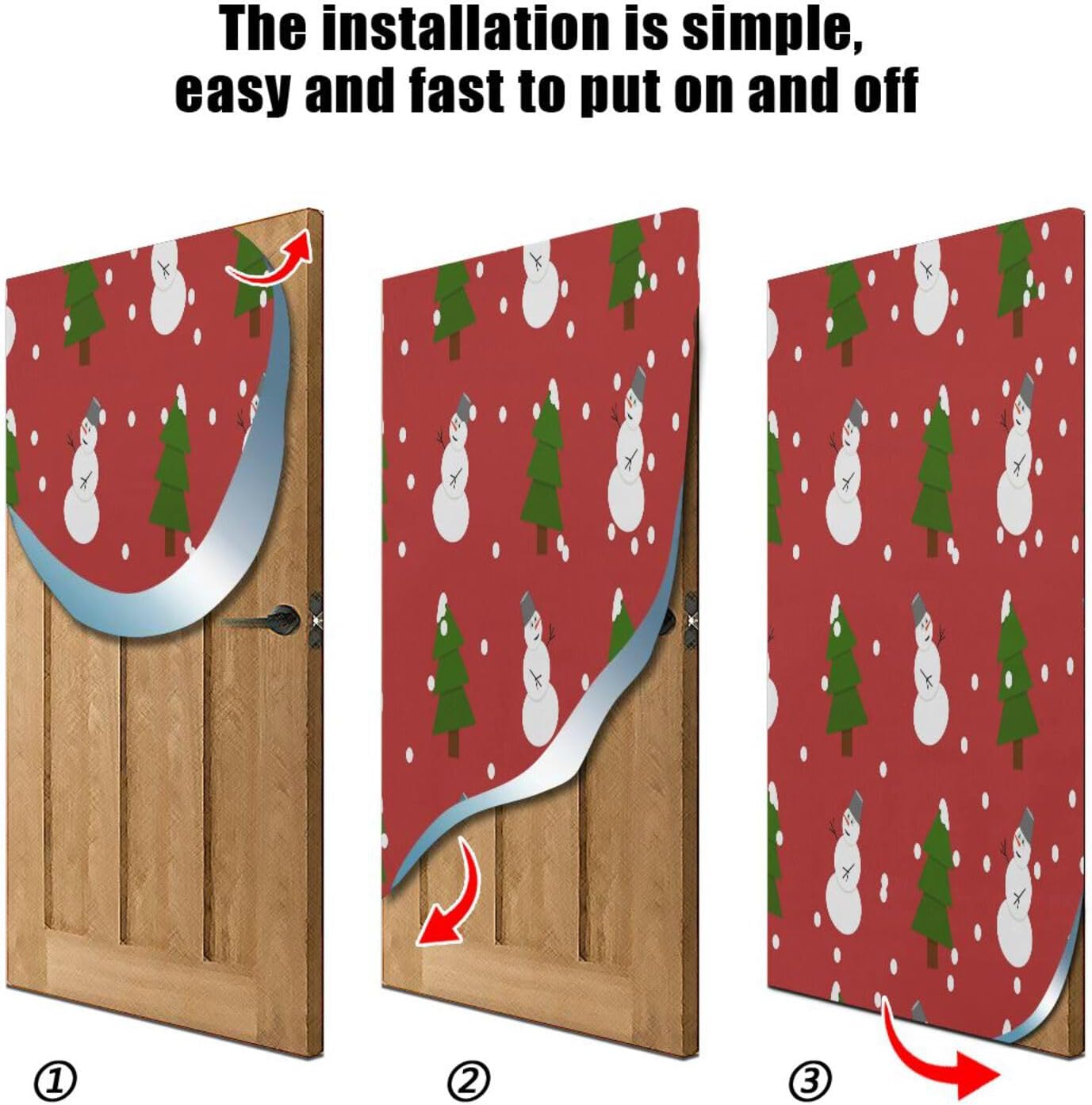 Susiyo Trees Cute Snowman Halloween Door Cover