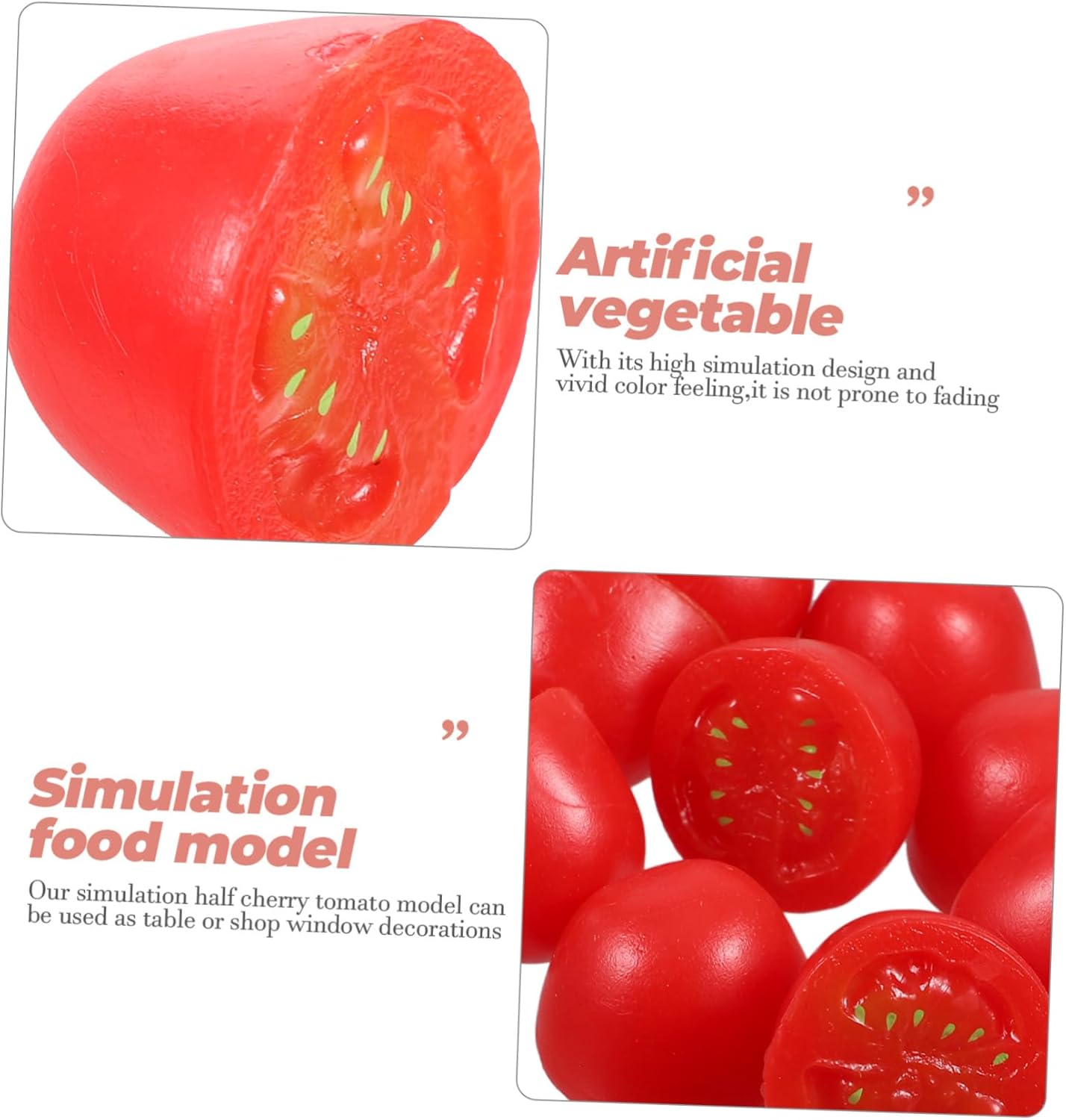 Cabilock 10pcs Lifelike Fake Cherry Tomato Decor Models