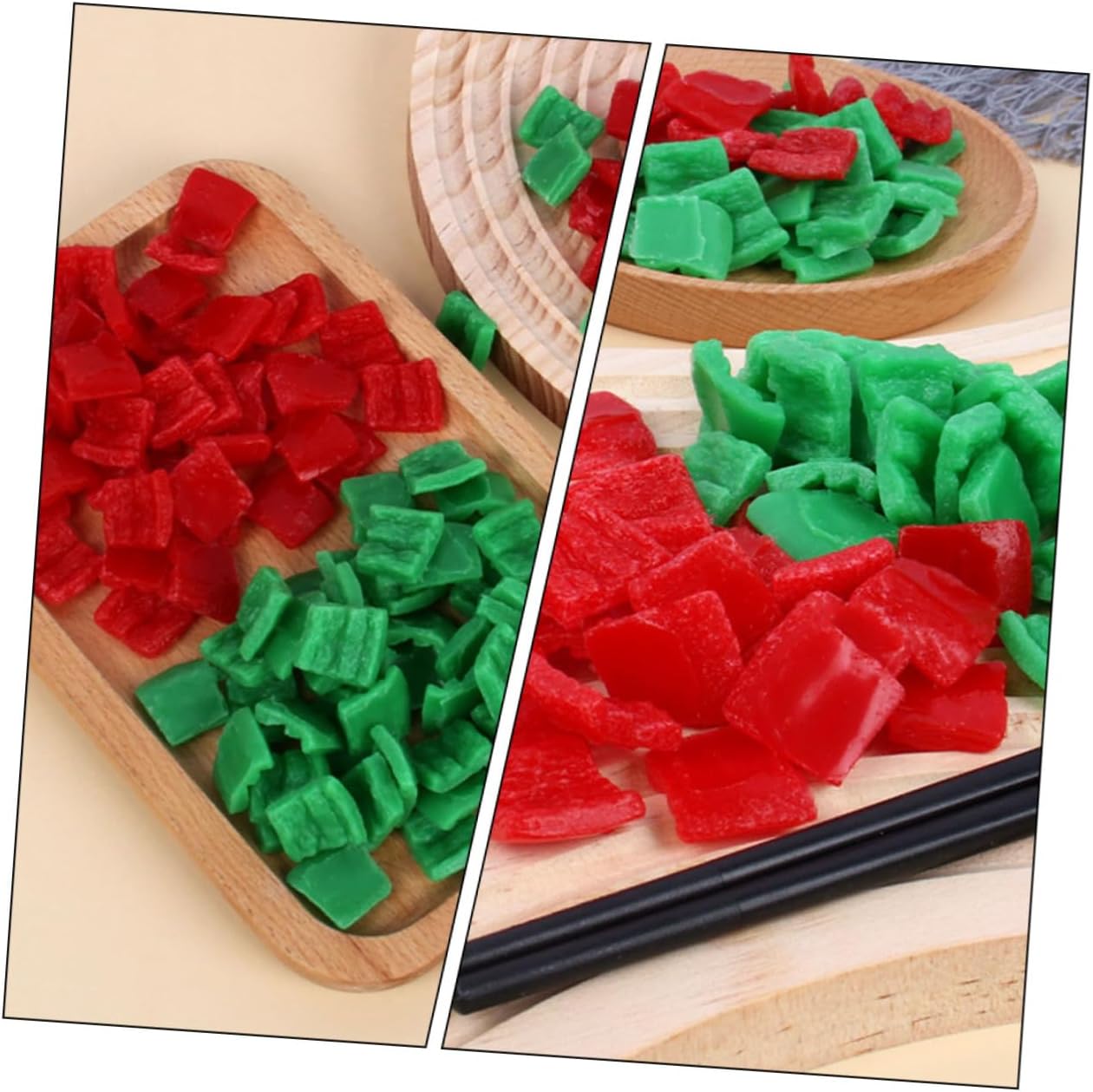 25PCS Artificial Pepper Slice Decor for Home Restaurant Display