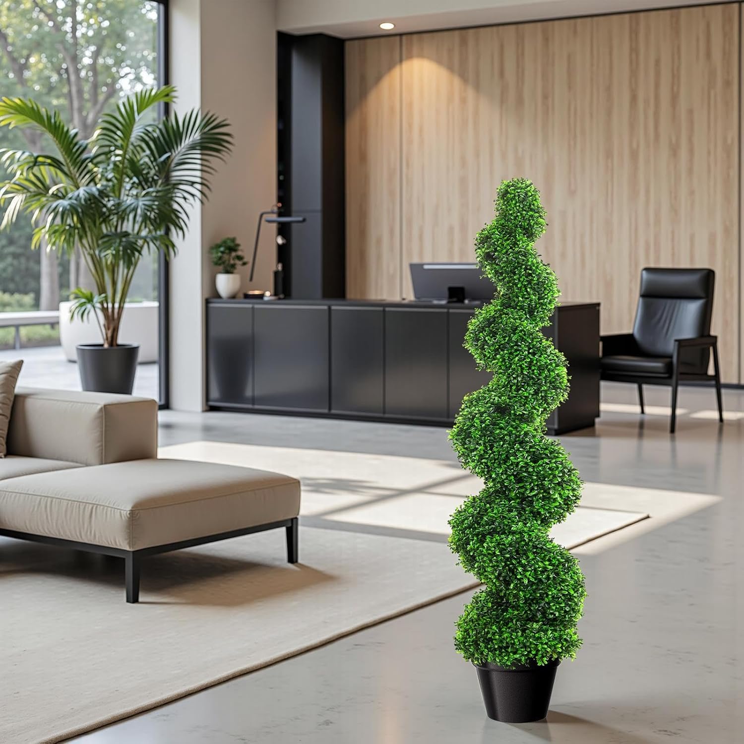 Artificial Spiral Boxwood Topiary Trees Set of 4