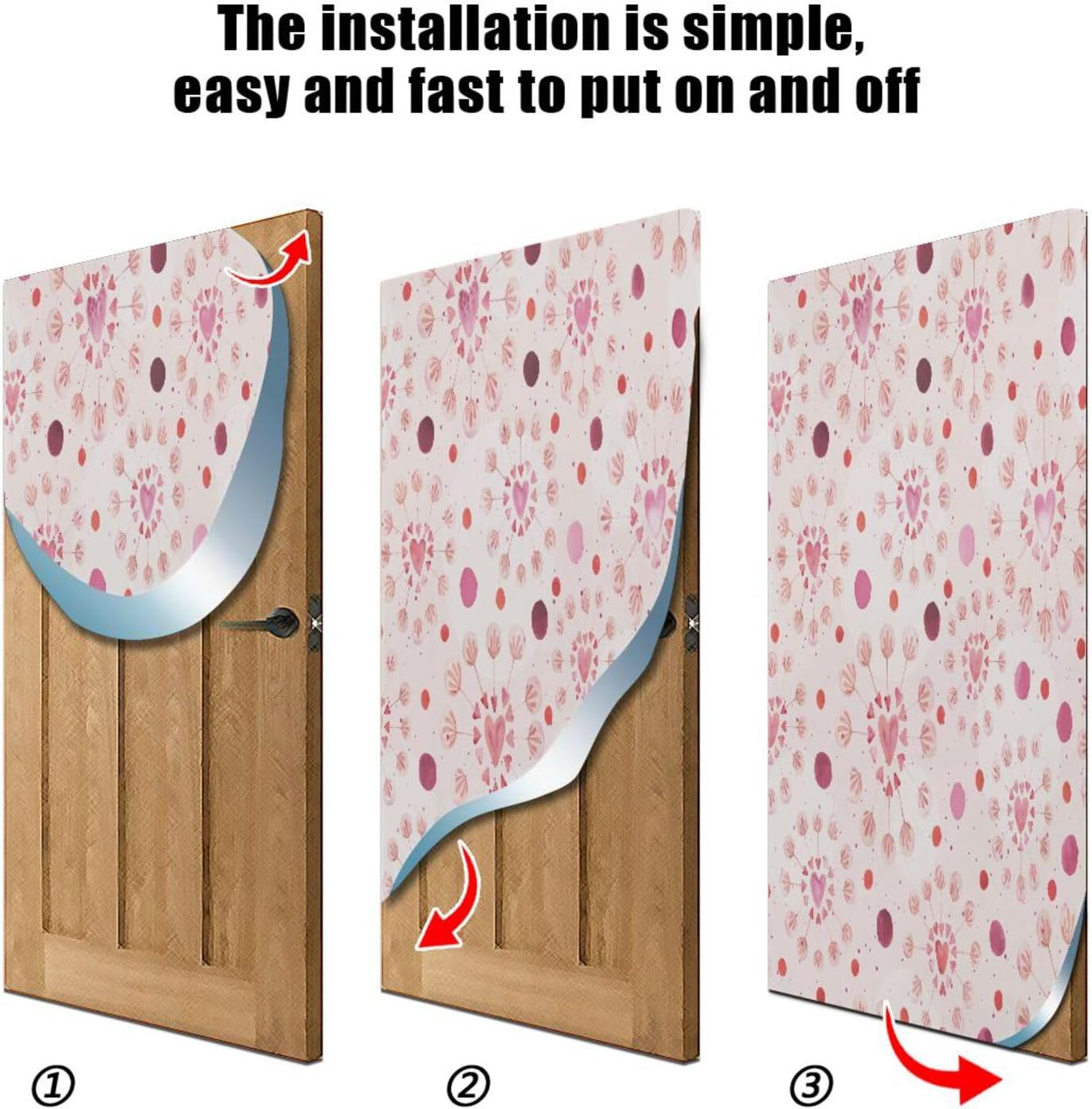Susiyo Pink Romantic Halloween Door Cover 32x79 in