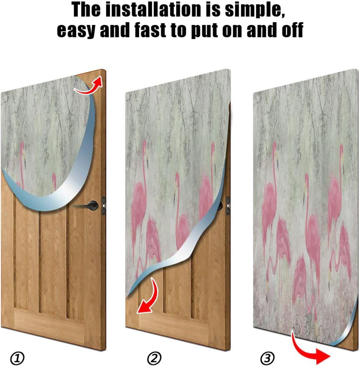 Susiyo Cute Exotic Flamingos Halloween Door Cover