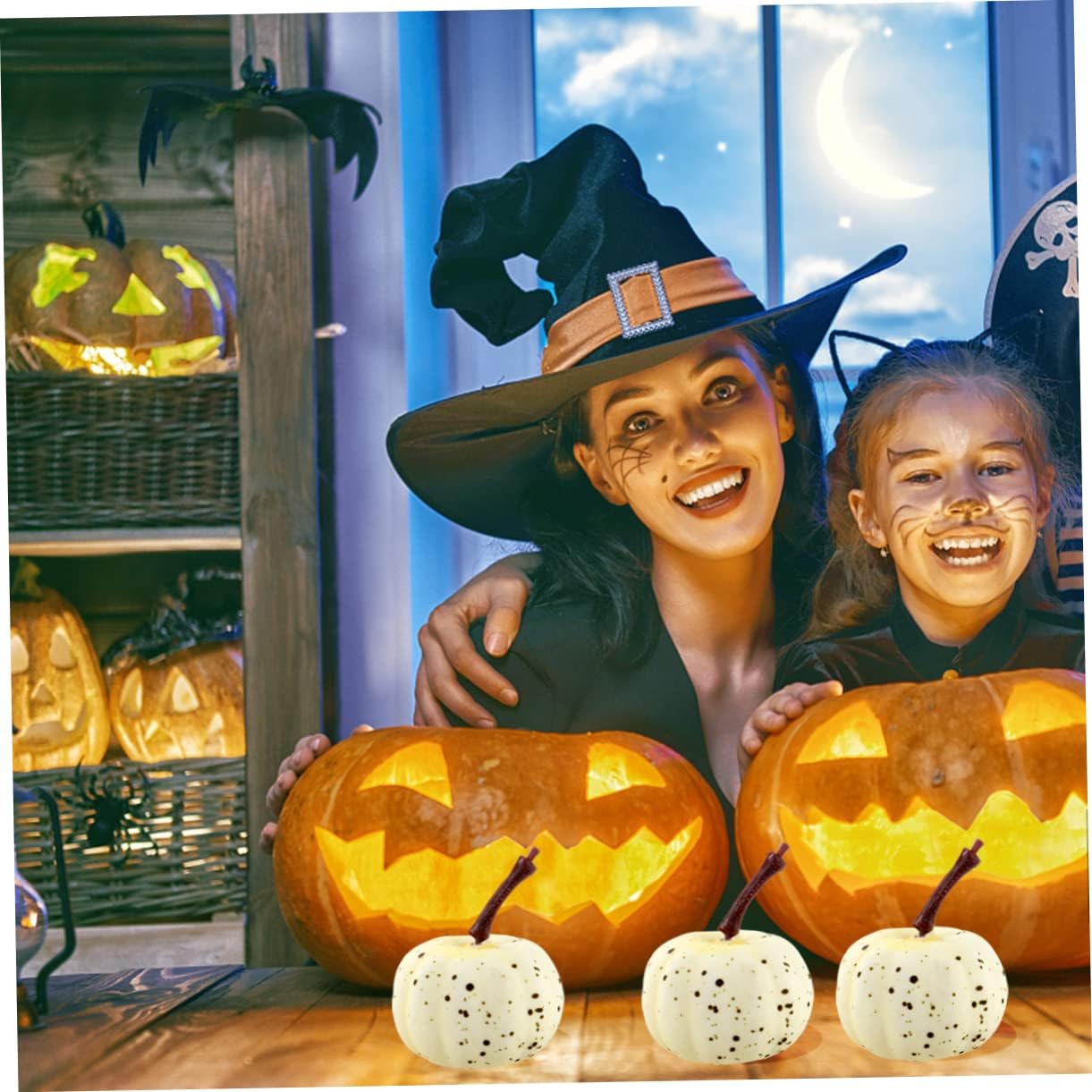 PRETYZOOM 20pcs Hand Painted Faux Pumpkins for Halloween Decor