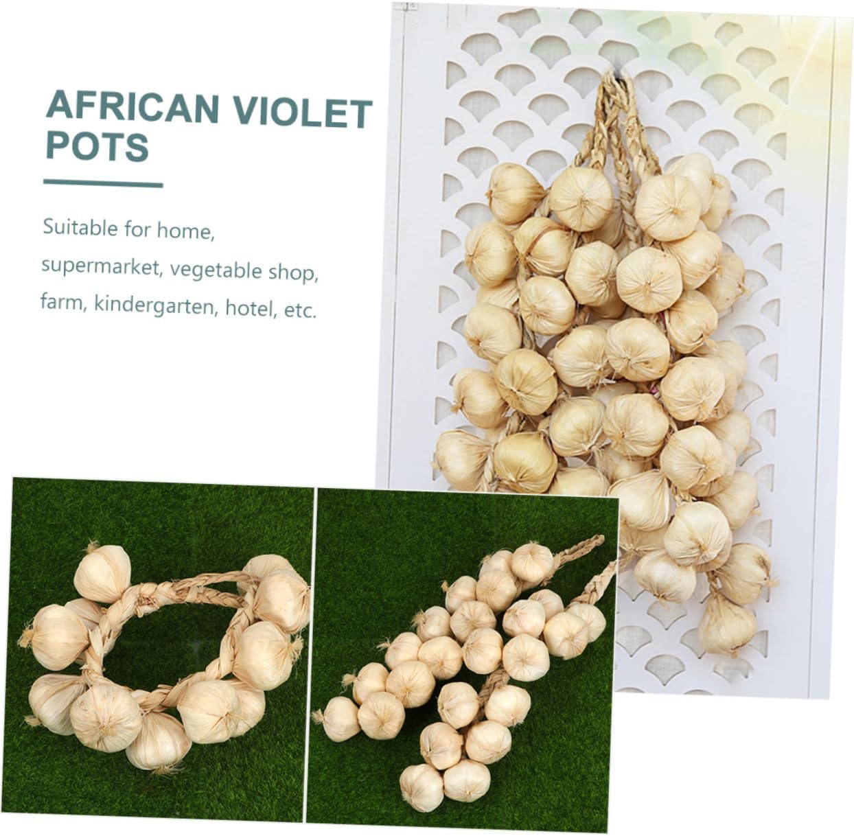 Garneck 2pcs Realistic Garlic String Wall Decor
