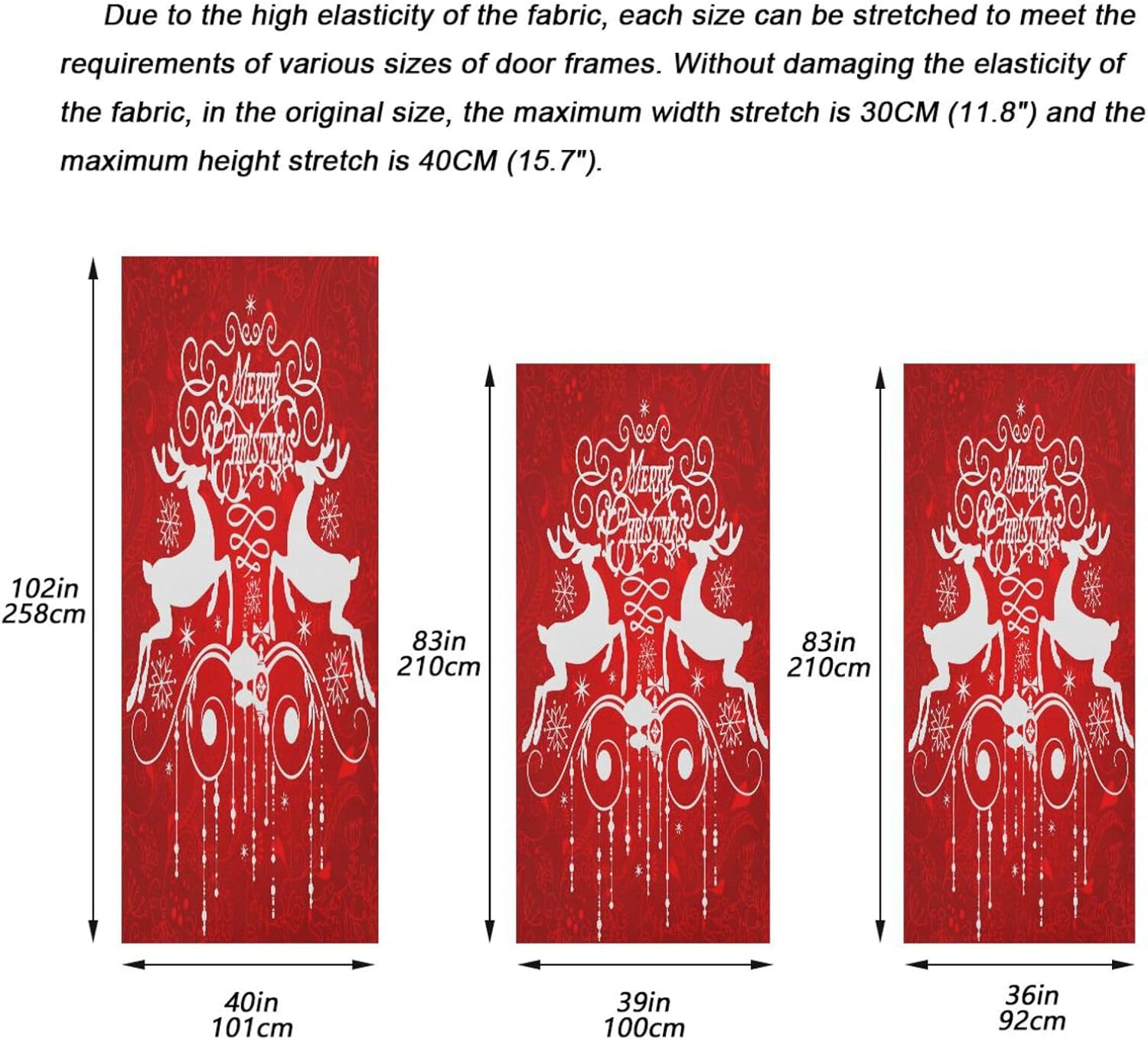 Susiyo Ribbons Deer Red Halloween Door Cover