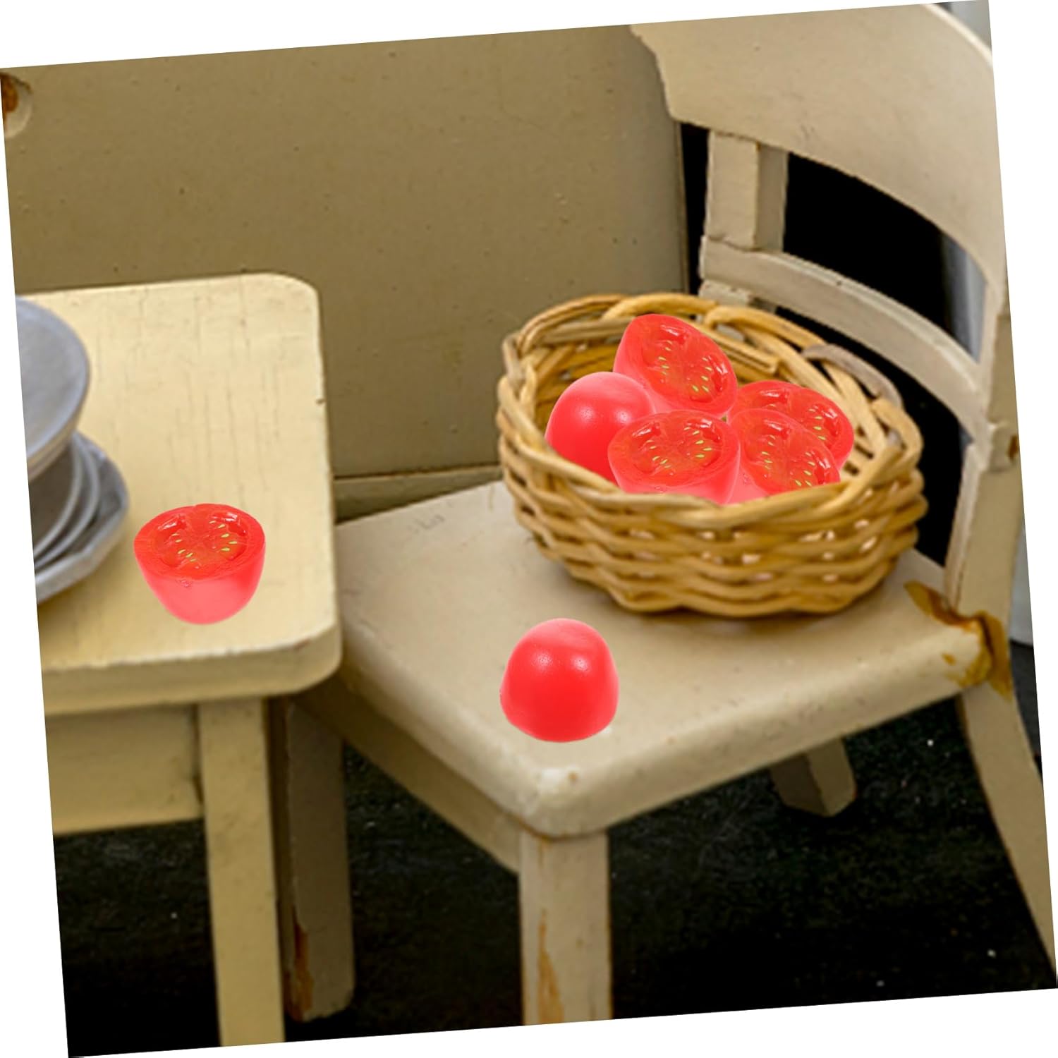 Cabilock 10pcs Lifelike Fake Cherry Tomato Decor Models