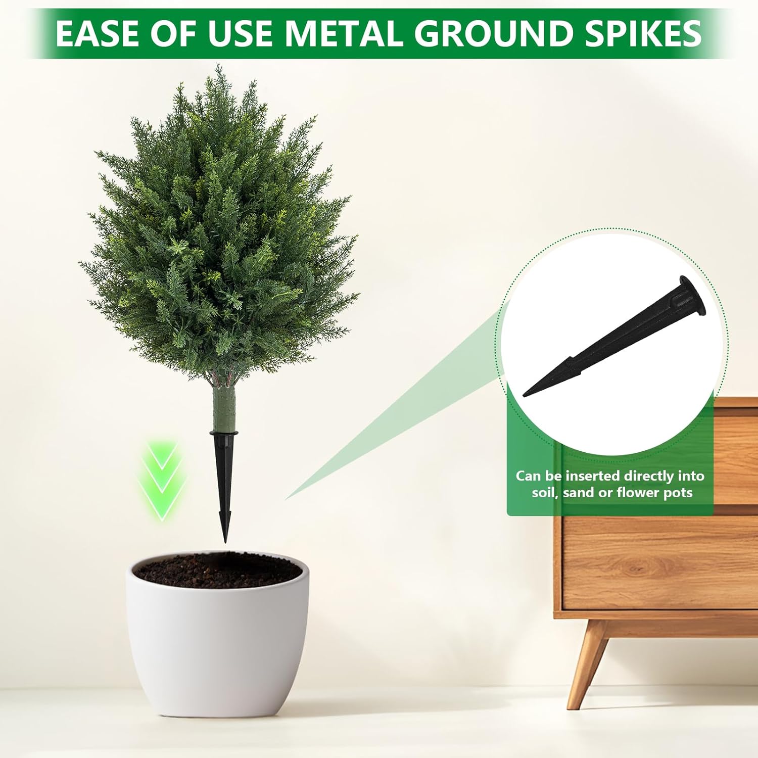 236-inch Artificial Cedar Topiary Set of 2 UV Resistant Fake Evergreen Plants