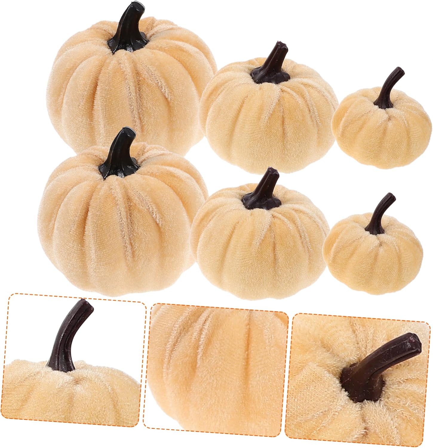 HAWILLOSCH 6pcs Fall Harvest Artificial Pumpkins Decorations