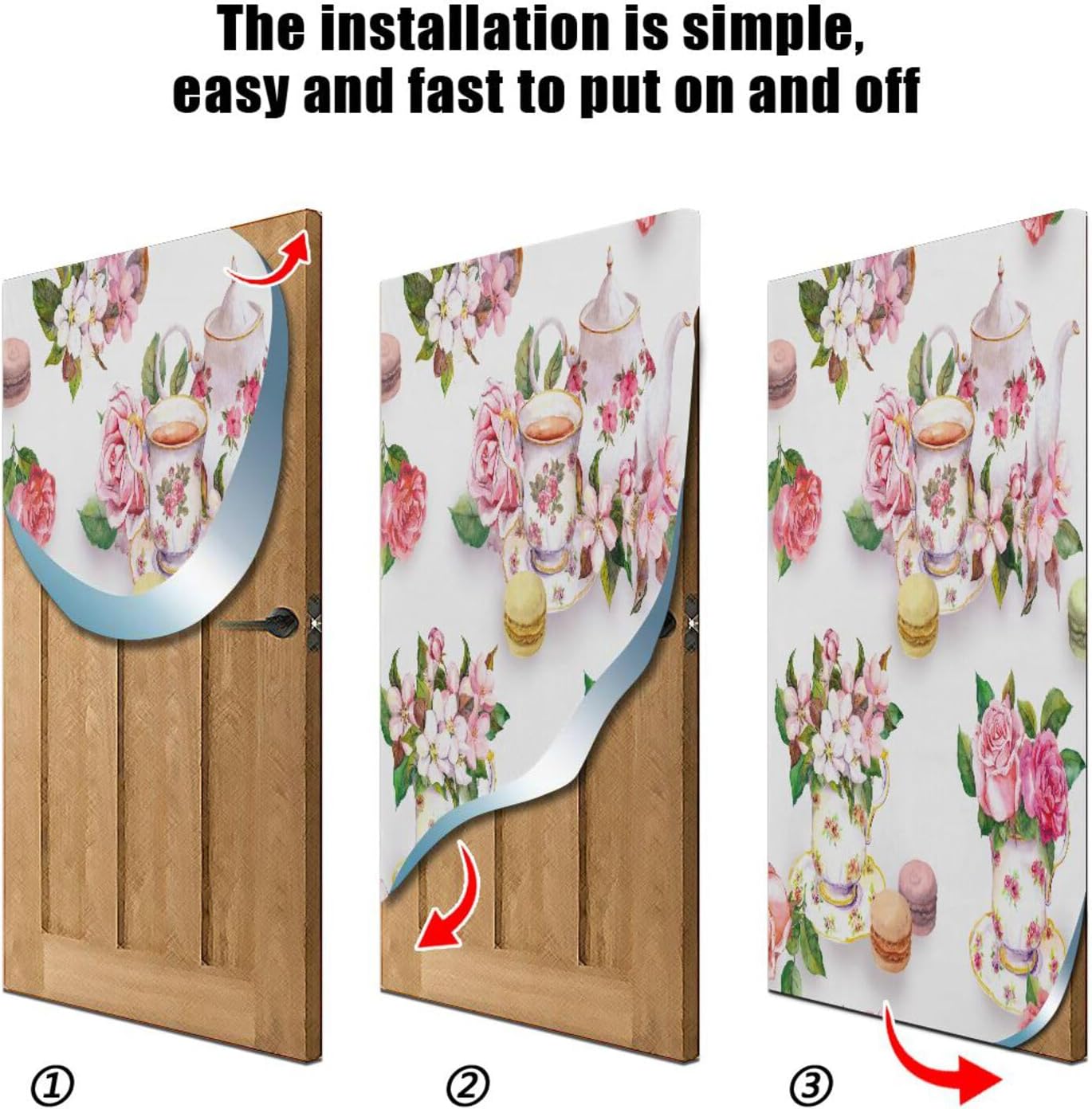 Susiyo Halloween Door Cover with Flowers 32x79 in