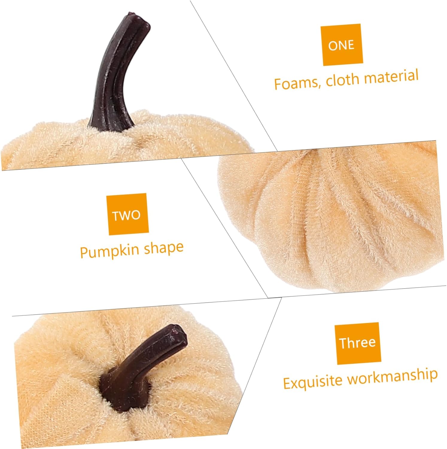 Zerodeko 6Pcs Artificial Pumpkins for Halloween Decor