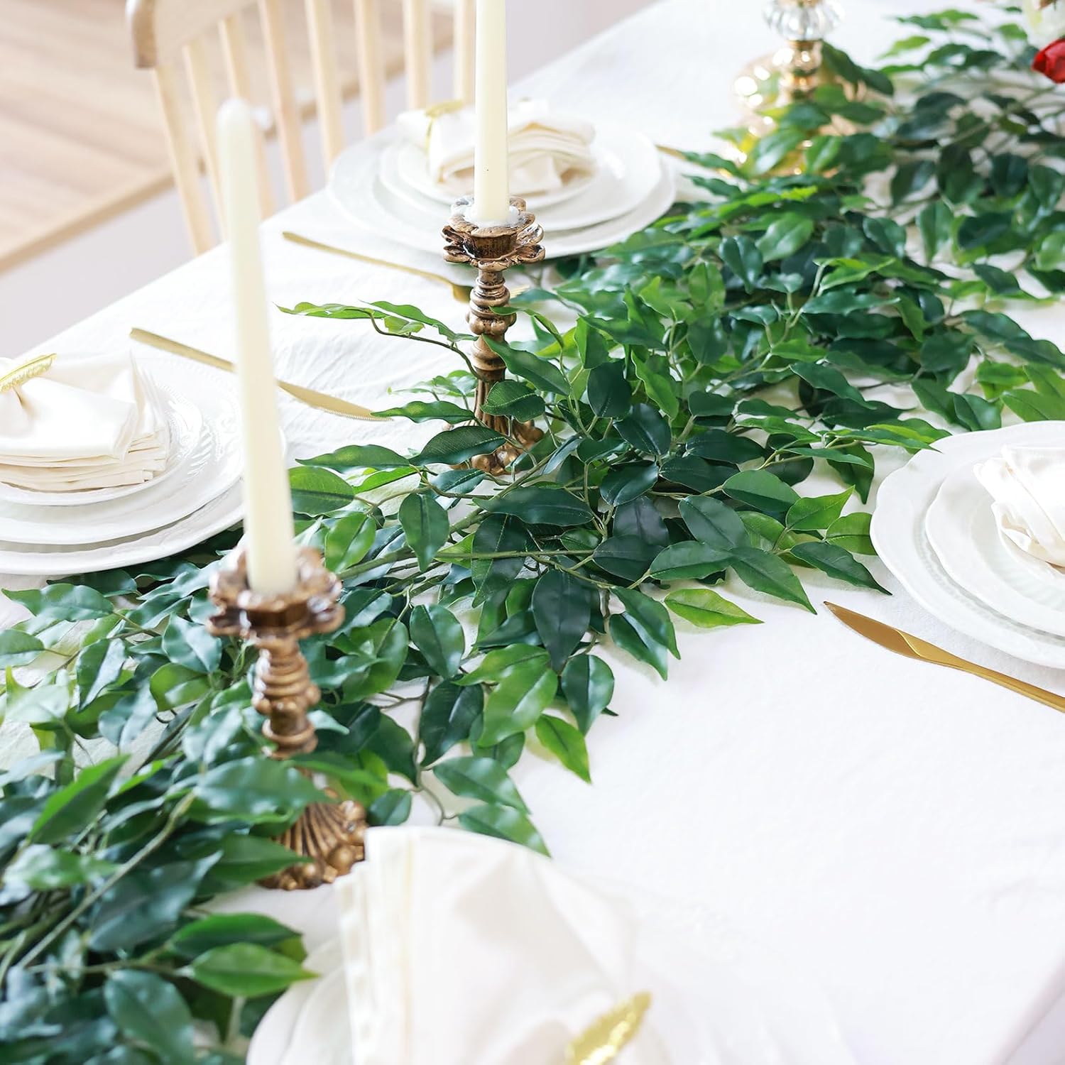 Mizii 12PCS Artificial Greenery Stems Ficus Garland