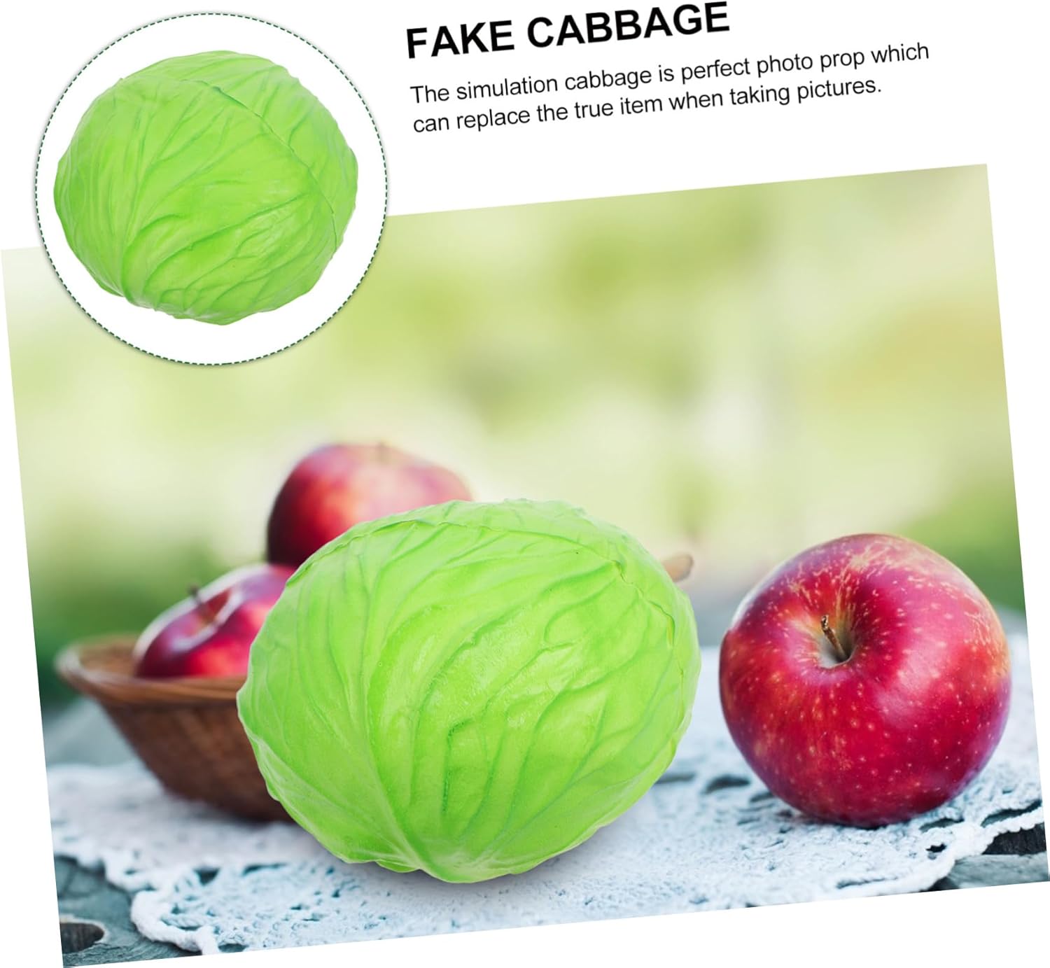 Realistic Artificial Cabbage Decor for Home Office
