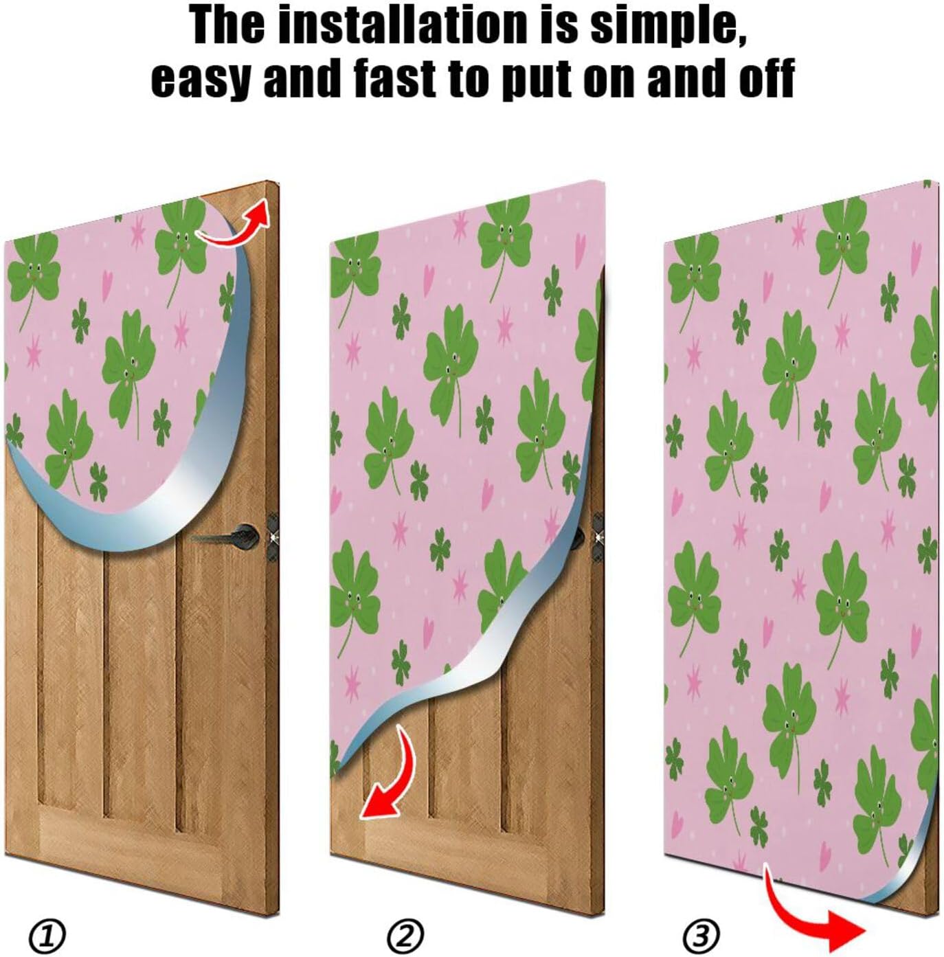 Susiyo Green Clover Leaves Halloween Door Cover