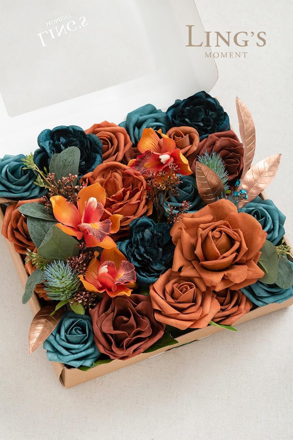 Lings Moment Artificial Flowers Wedding Rustic Teal Fall Combo