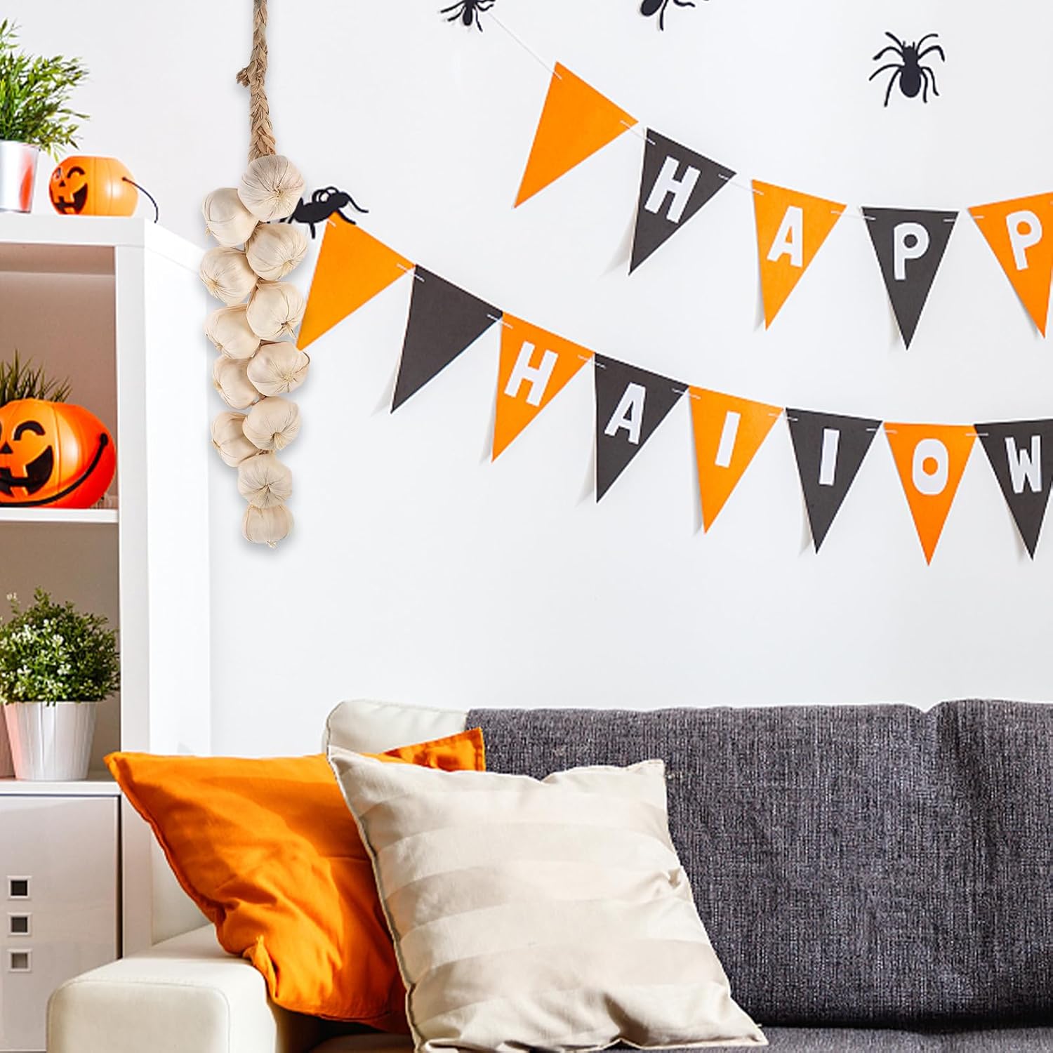 Amosfun Artificial Garlic String for Halloween Decor