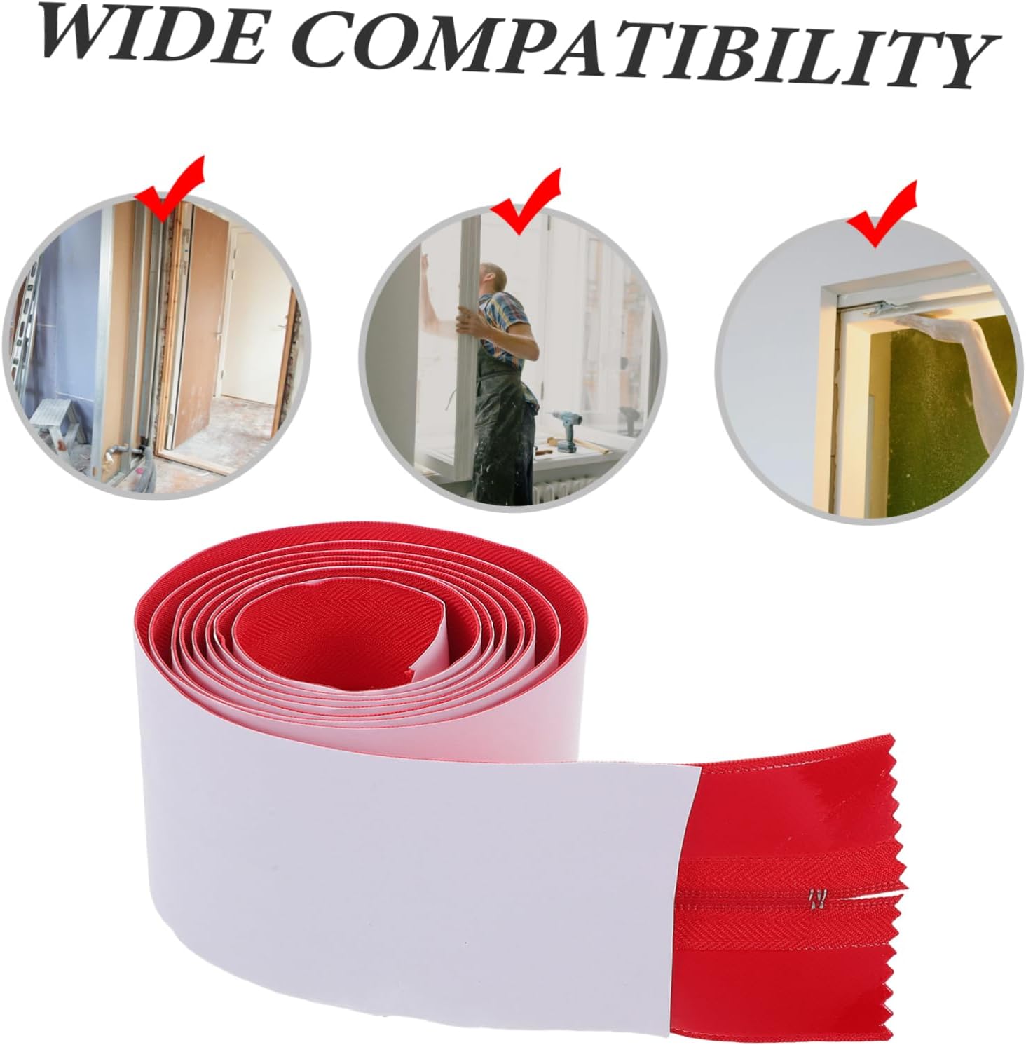 Toyvian Self Adhesive Dust Barrier Zipper Door Cover