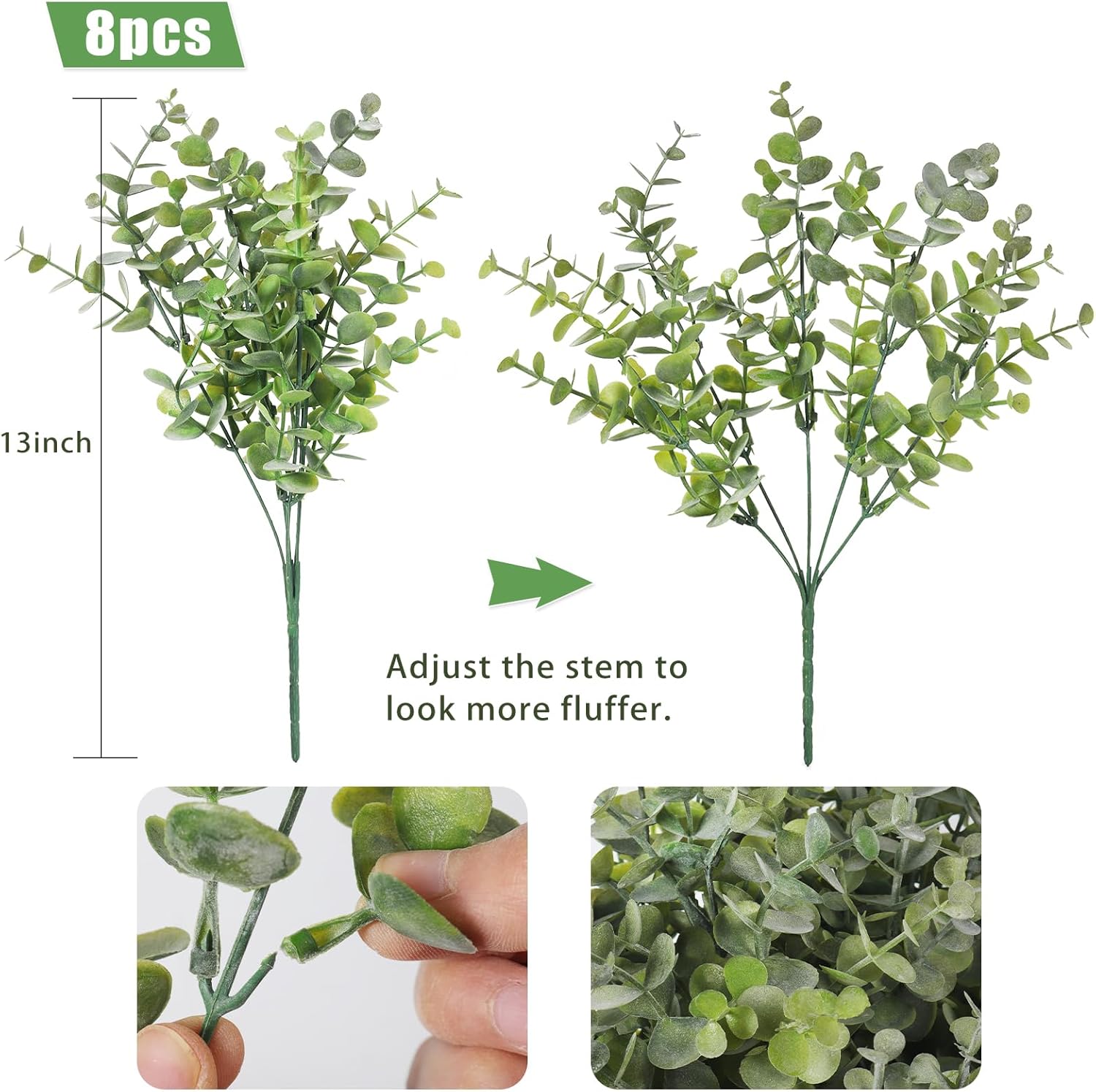 8 Bundles Artificial Boxwood Bushes for Home Office Decor