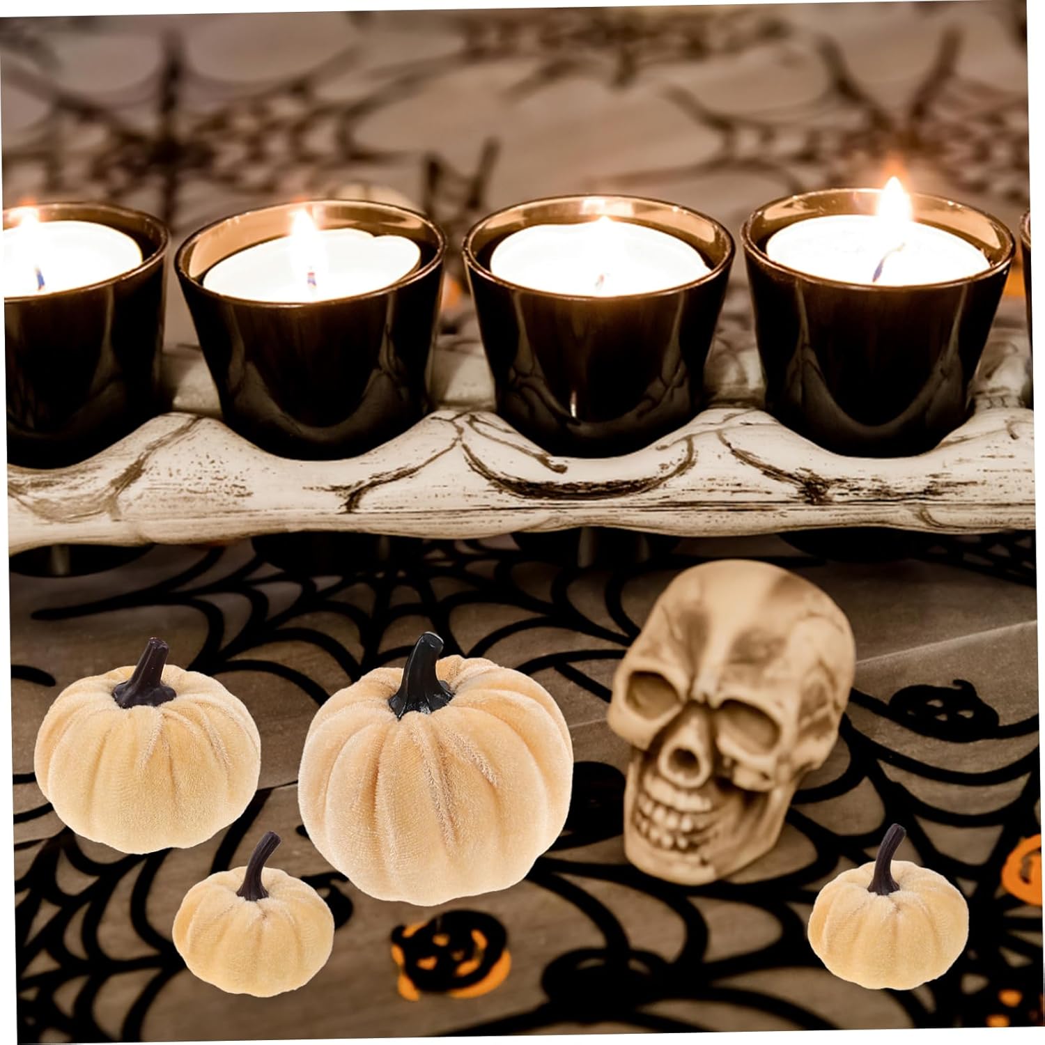 PRETYZOOM 6pcs Artificial Pumpkins Halloween Decor Centerpieces