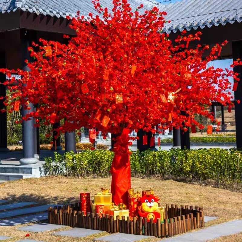 Faux Peach Blossom Tree Artificial Realistic Fake Tree