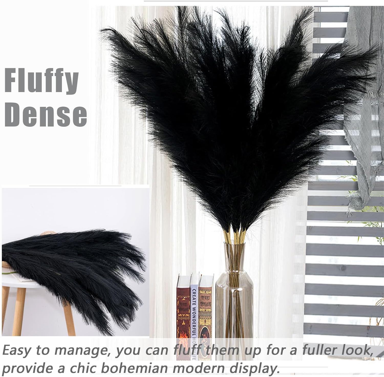 38 Inch 10 Stems Faux Pampas Grass Bouquet