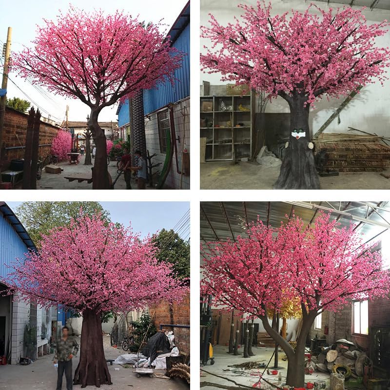QIUPAI Artificial Peach Blossom Tree 1mx08m