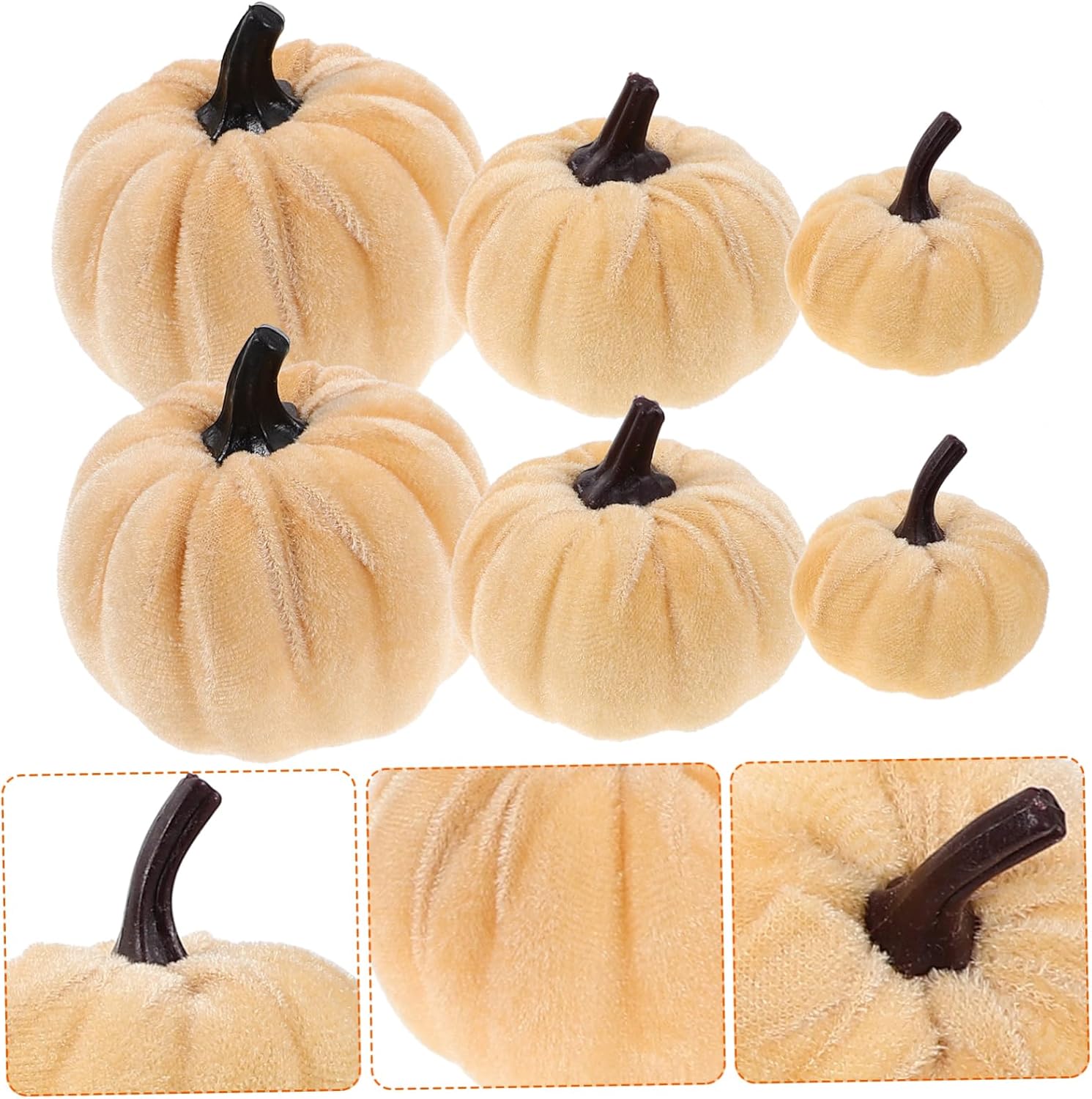 6pcs Artificial Pumpkins for Halloween Decor and Fall Centerpieces