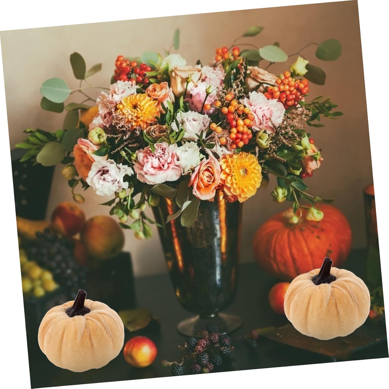 HAWILLOSCH 6pcs Fall Harvest Artificial Pumpkins Decorations