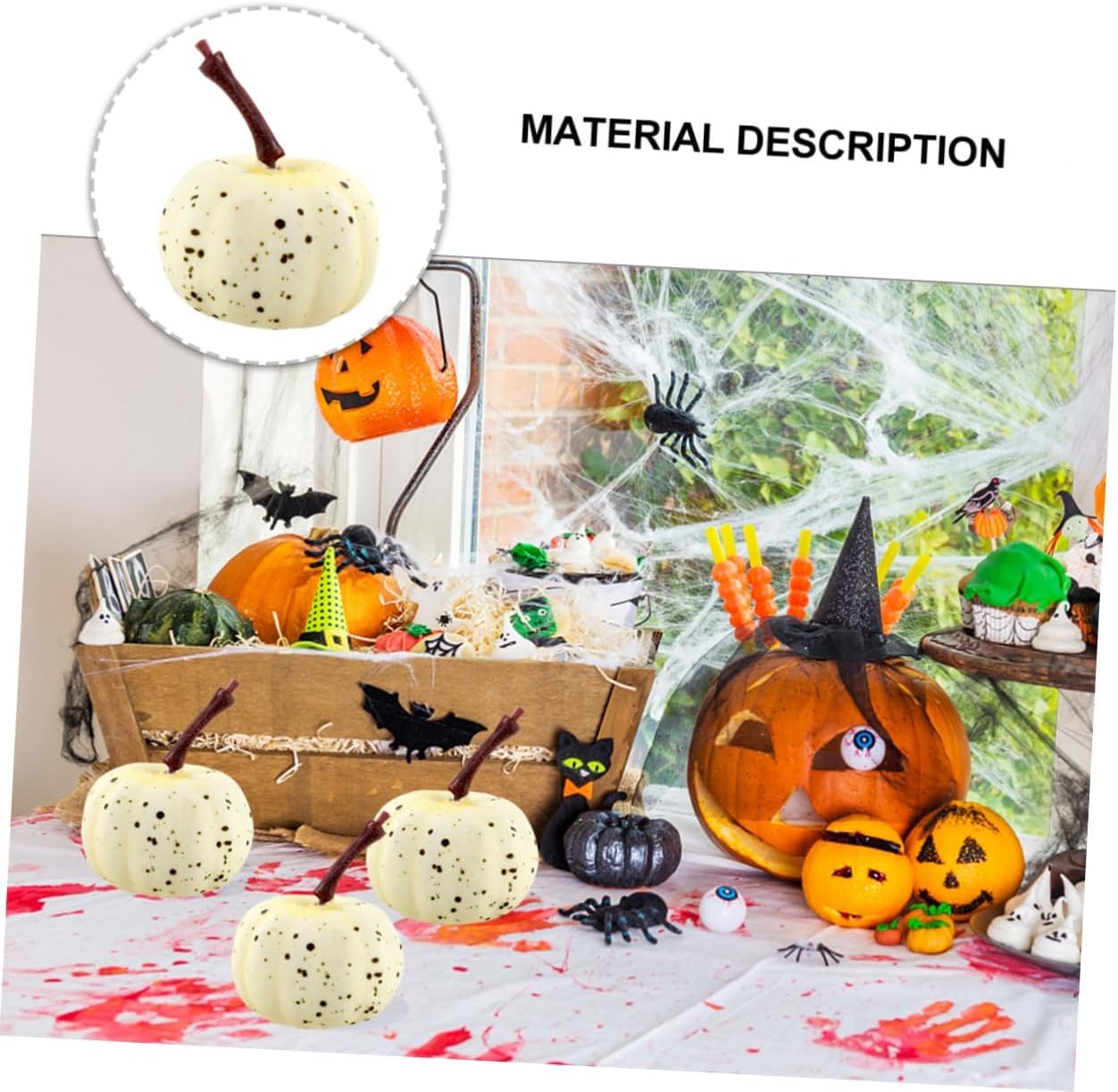 20pcs Lifelike Artificial Pumpkins Halloween Decor