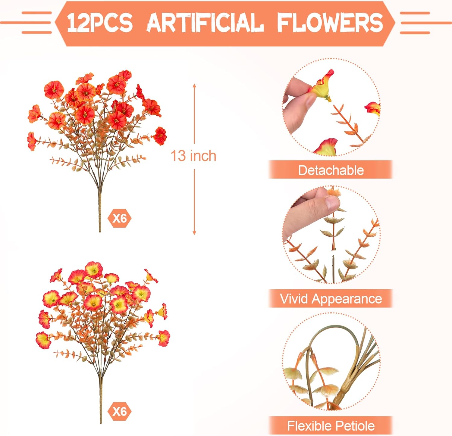 INXUGAO Fake Fall Flowers for Outdoor Decoration