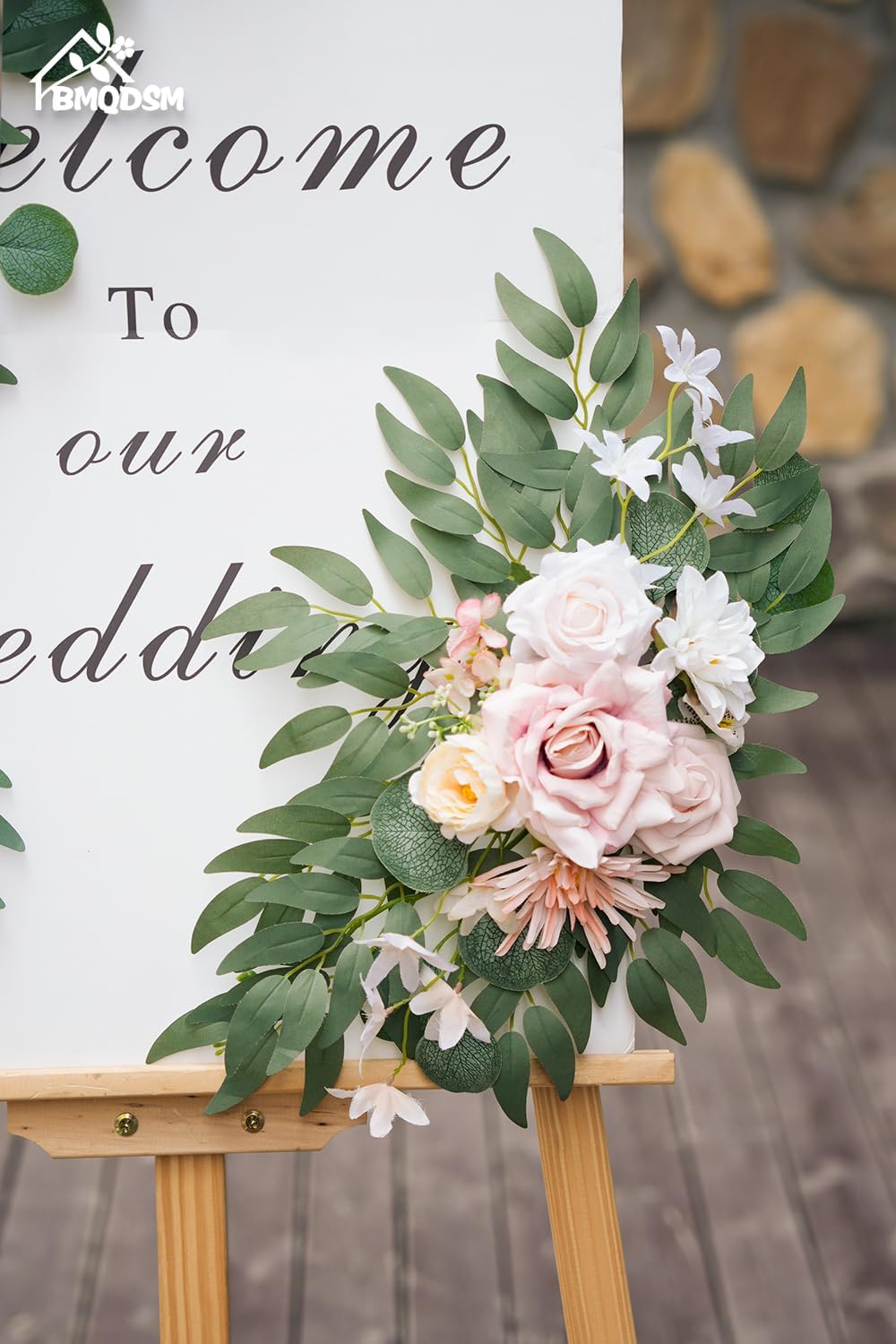 Wedding Welcome Signs Floral Pack of 2 New Pink