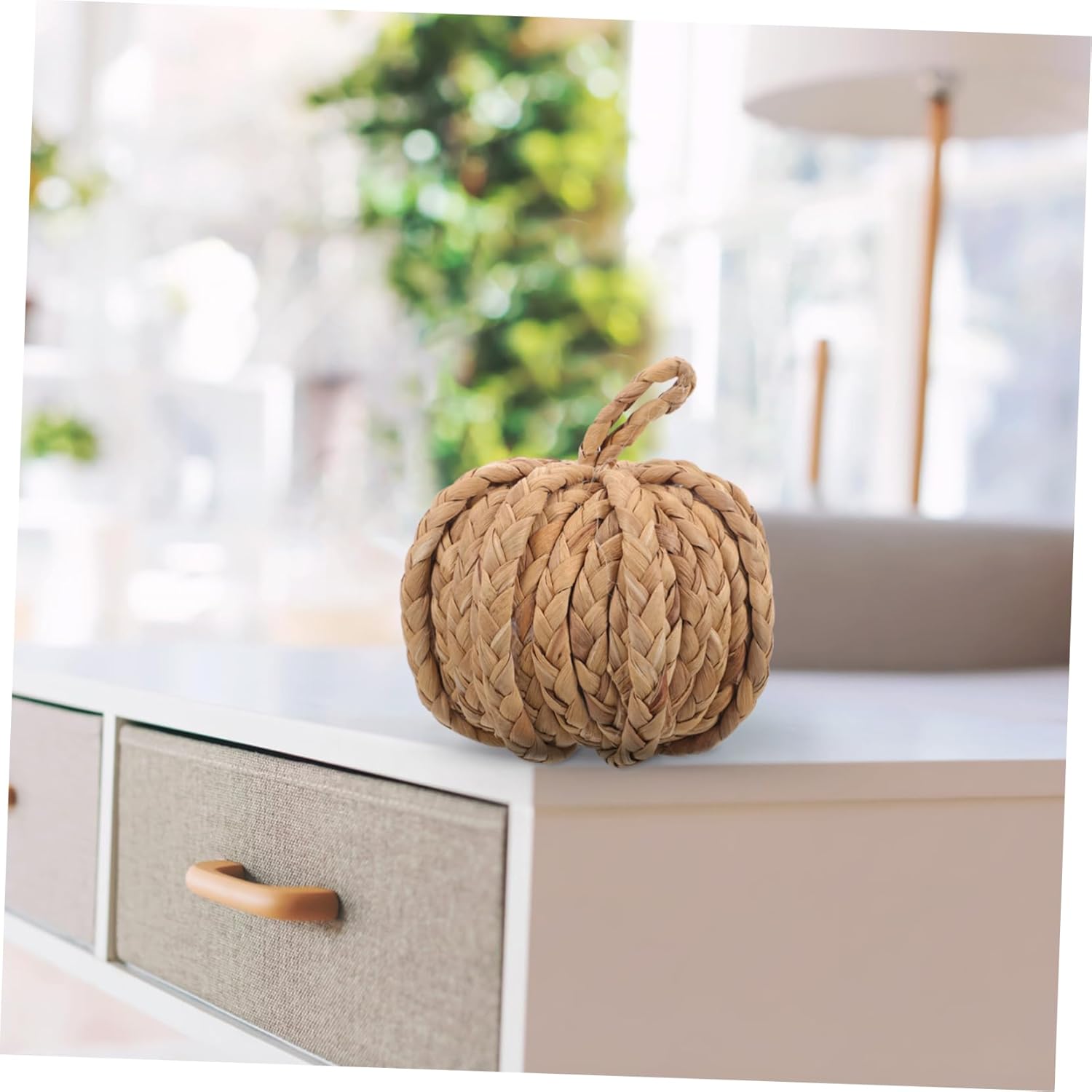 SEWACC Straw Pumpkin Halloween Decor Centerpiece