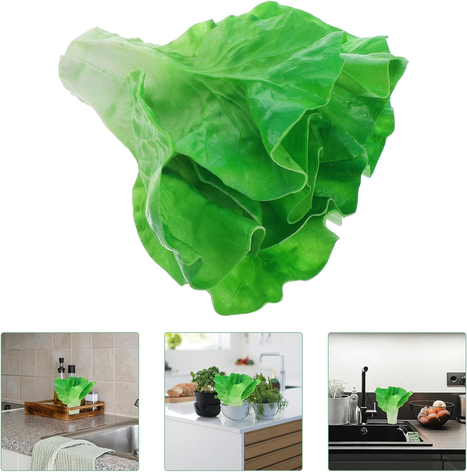 PRETYZOOM Realistic Artificial Lettuce Leaves Salad Decor