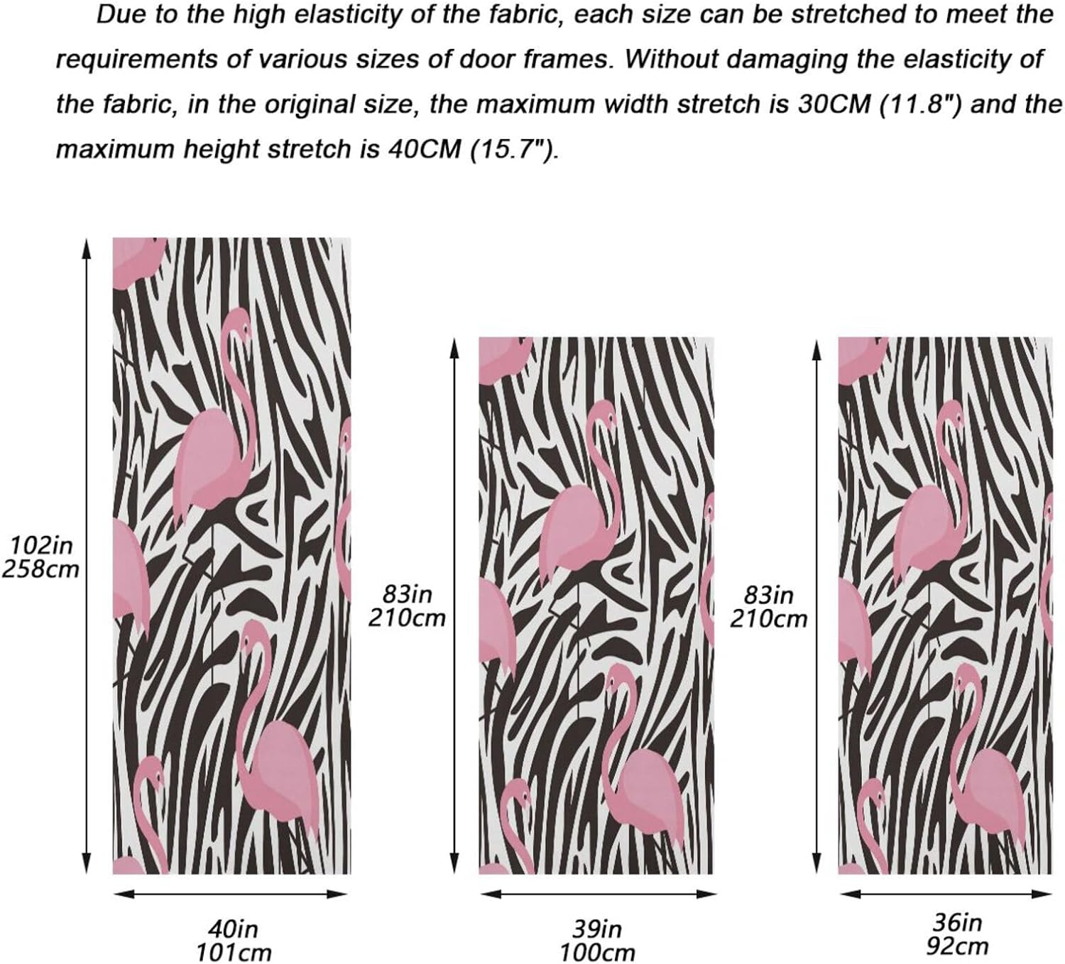 Susiyo Flamingos Zebra Halloween Door Cover 32x79 in