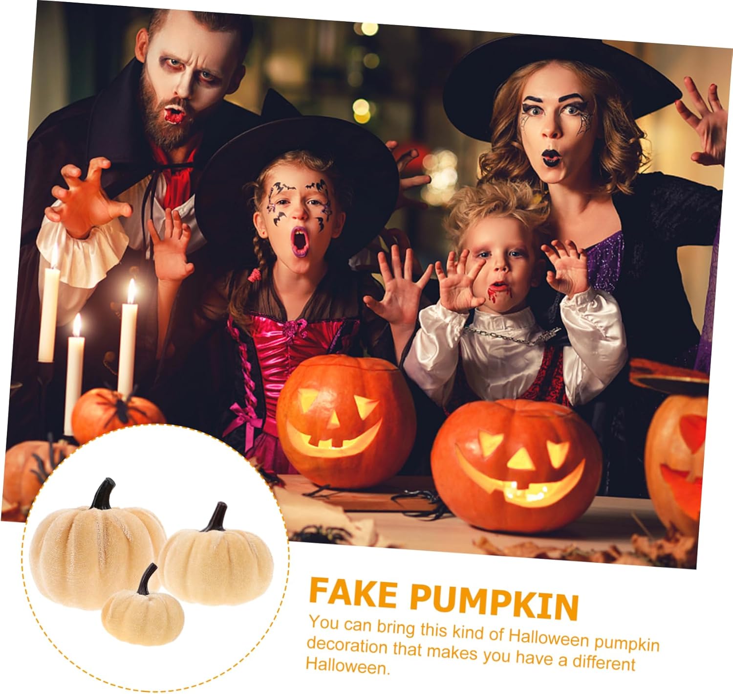 6pcs Decorative Artificial Pumpkins for Halloween Fall Centerpieces