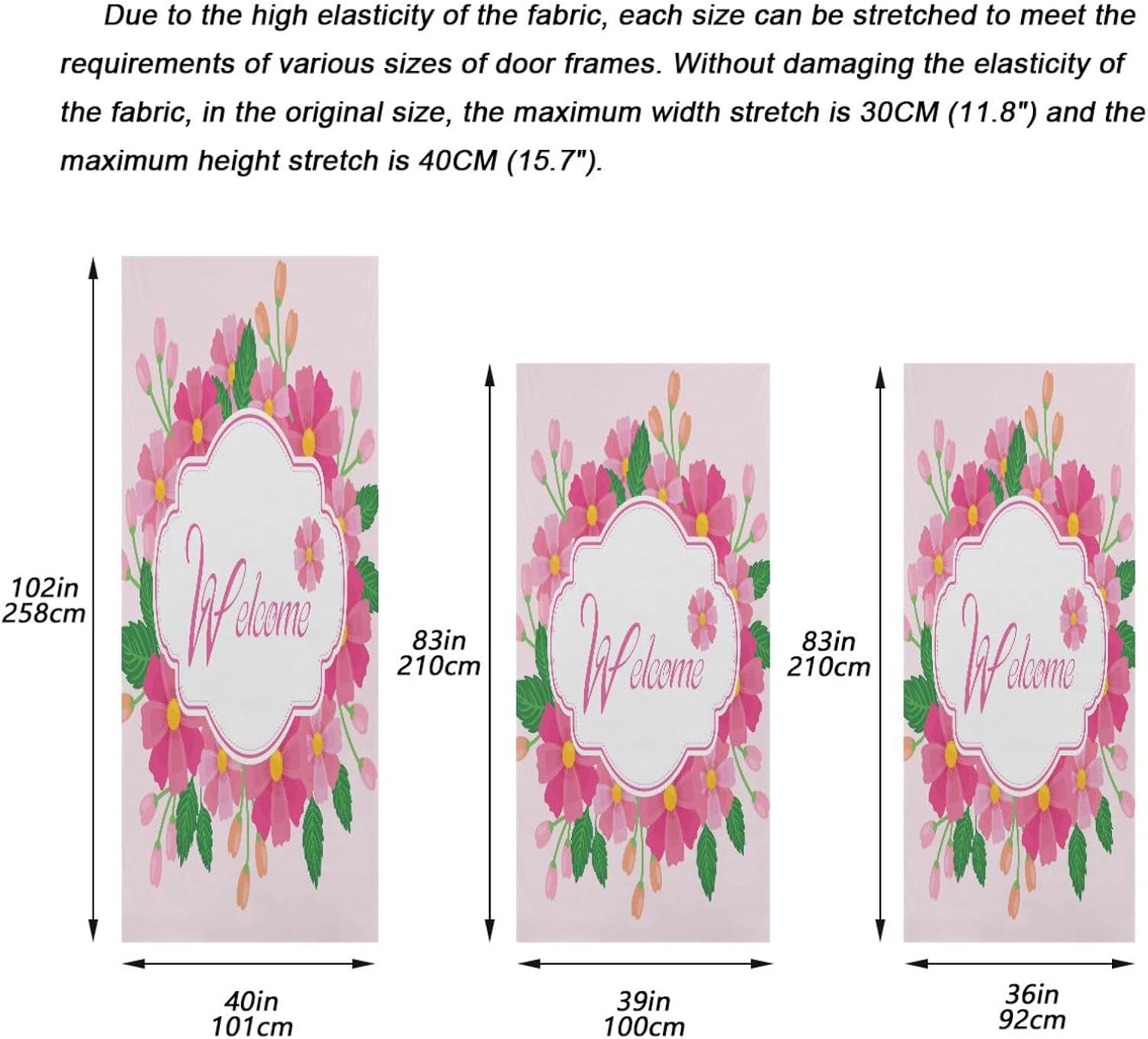 Susiyo Hello Spring Pink Halloween Door Cover 32x79 in