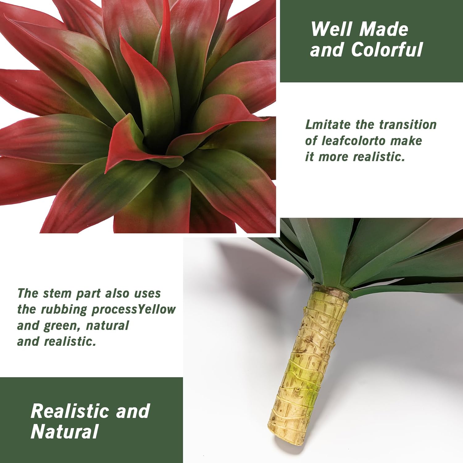 Ttranewsoo Artificial Agave Plants 2Pack 22 Red