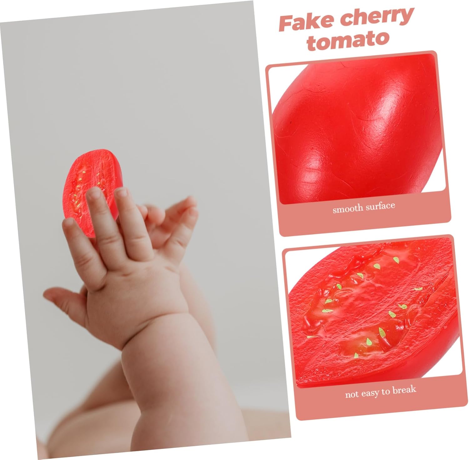 Garneck 10pcs Artificial Half Cherry Tomato Decorative Props