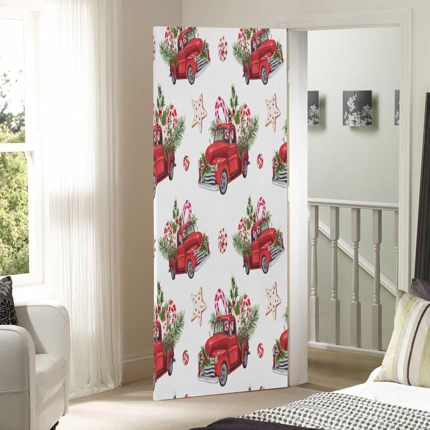 Susiyo Christmas Door Cover Decoration Stretch Fabric 32x79 in