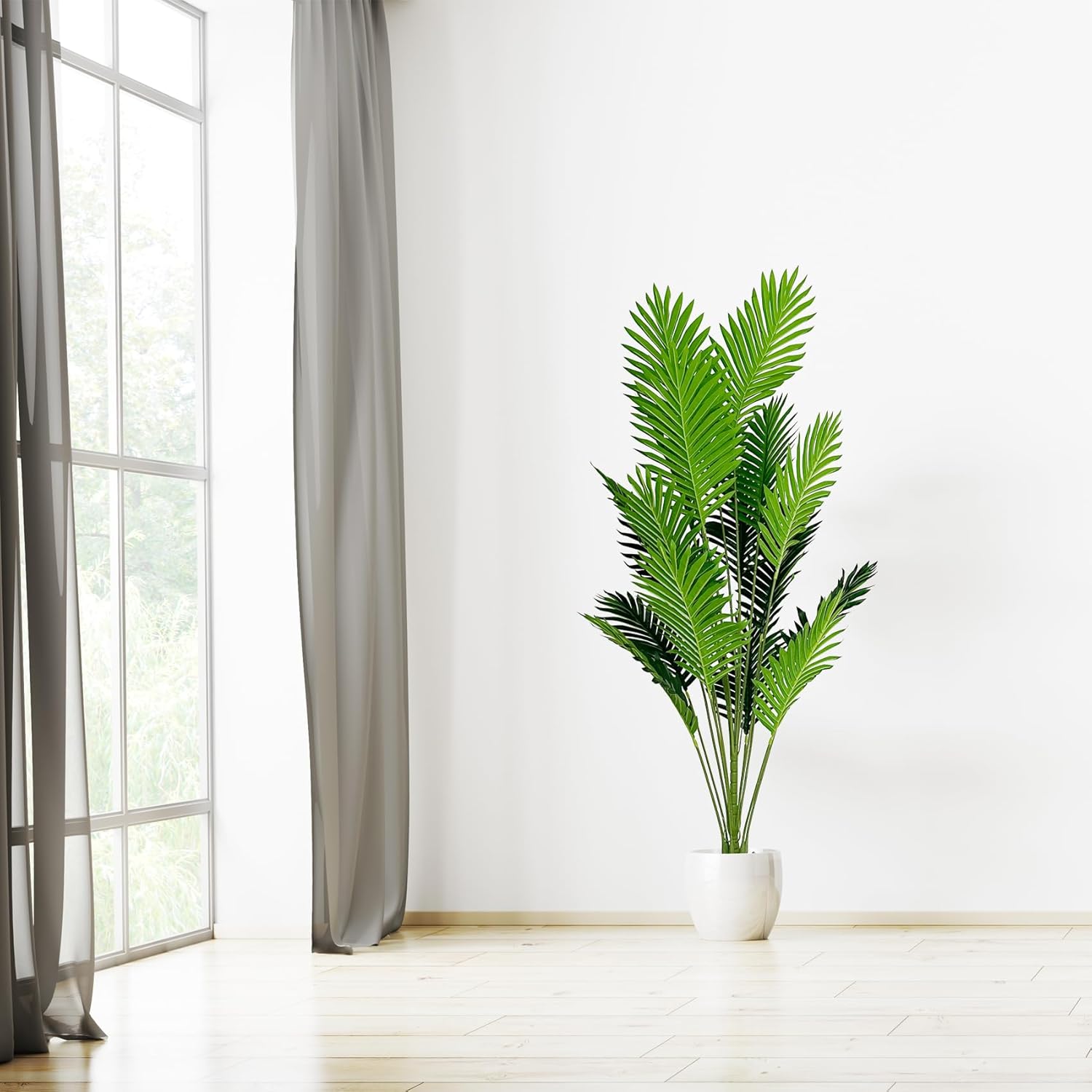 SAJANDAS 2 Piece Artificial Areca Palm Plants 51 Inch
