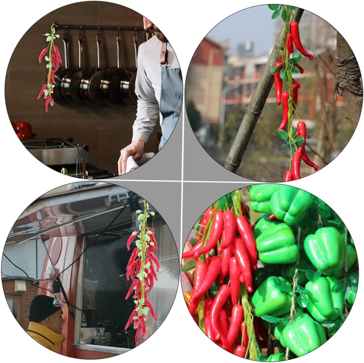 ABOOFAN 4pcs Artificial Pepper Hanging Decorations