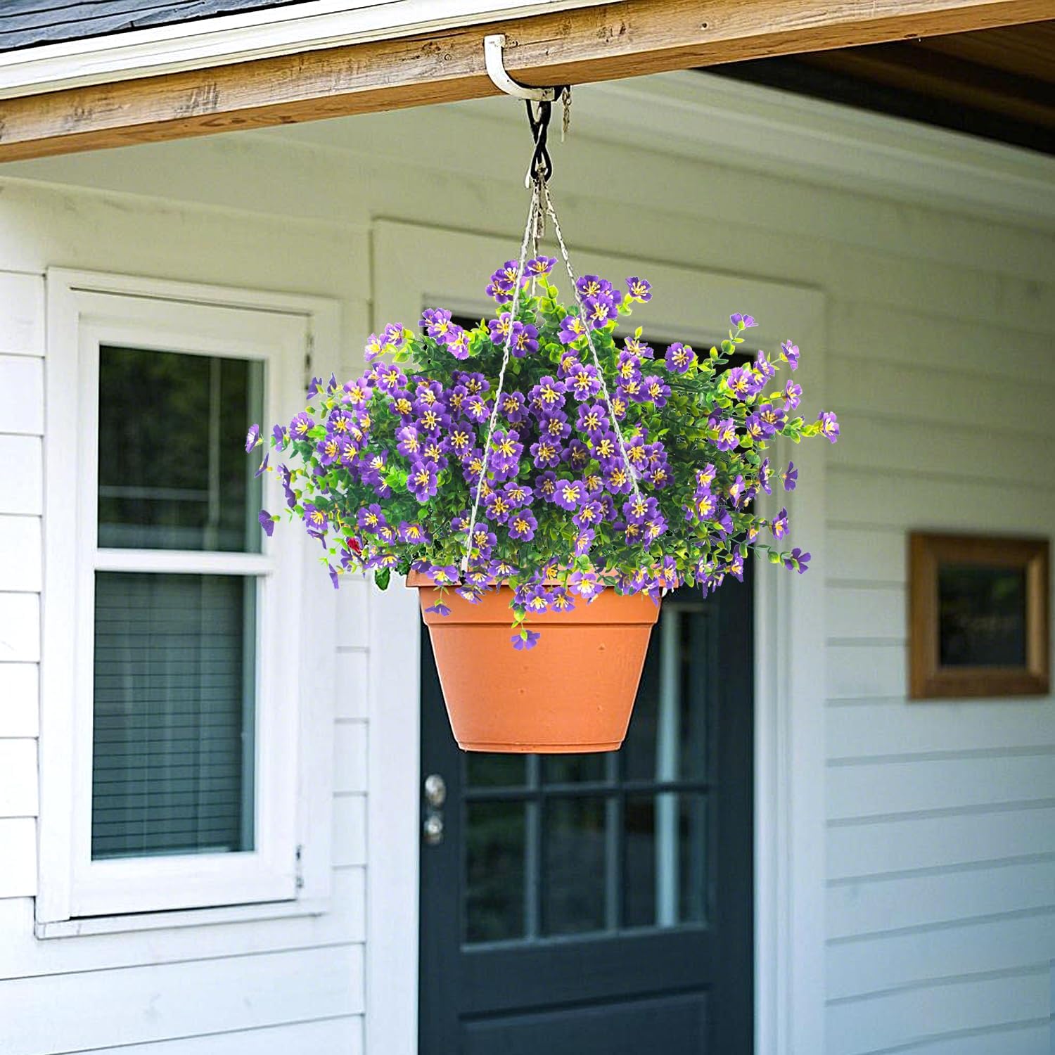 Grunyia Outdoor Artificial Flowers UV Resistant Fade Proof 12 Pack