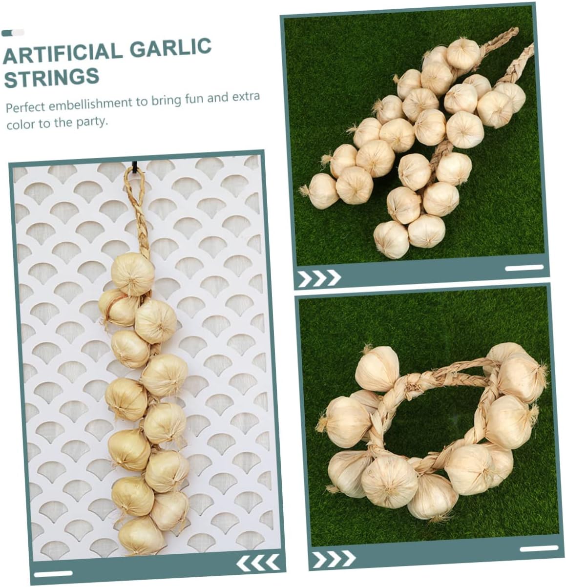 Garneck 2pcs Realistic Garlic String Wall Decor