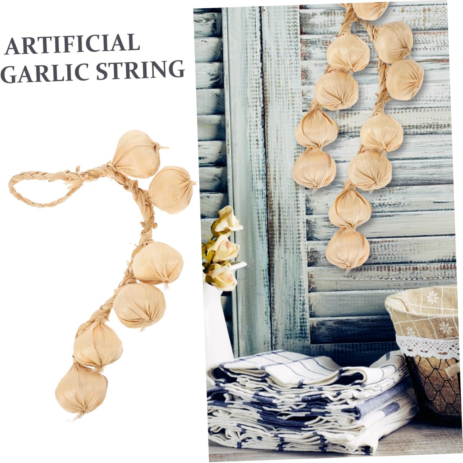 Realistic Garlic String Pendant for Home Decor