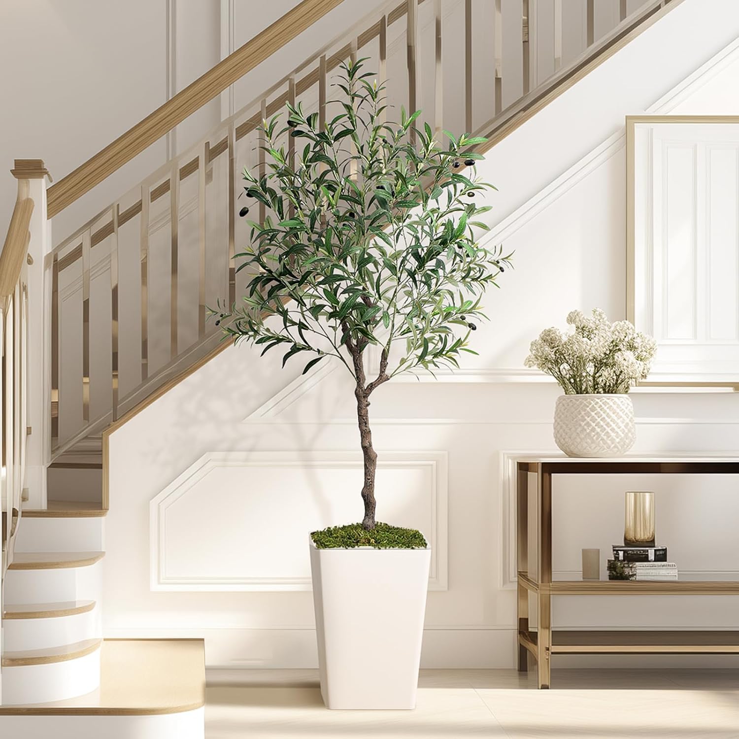 Olive Trees Artificial Indoor 5ft Decor Tree with Pot