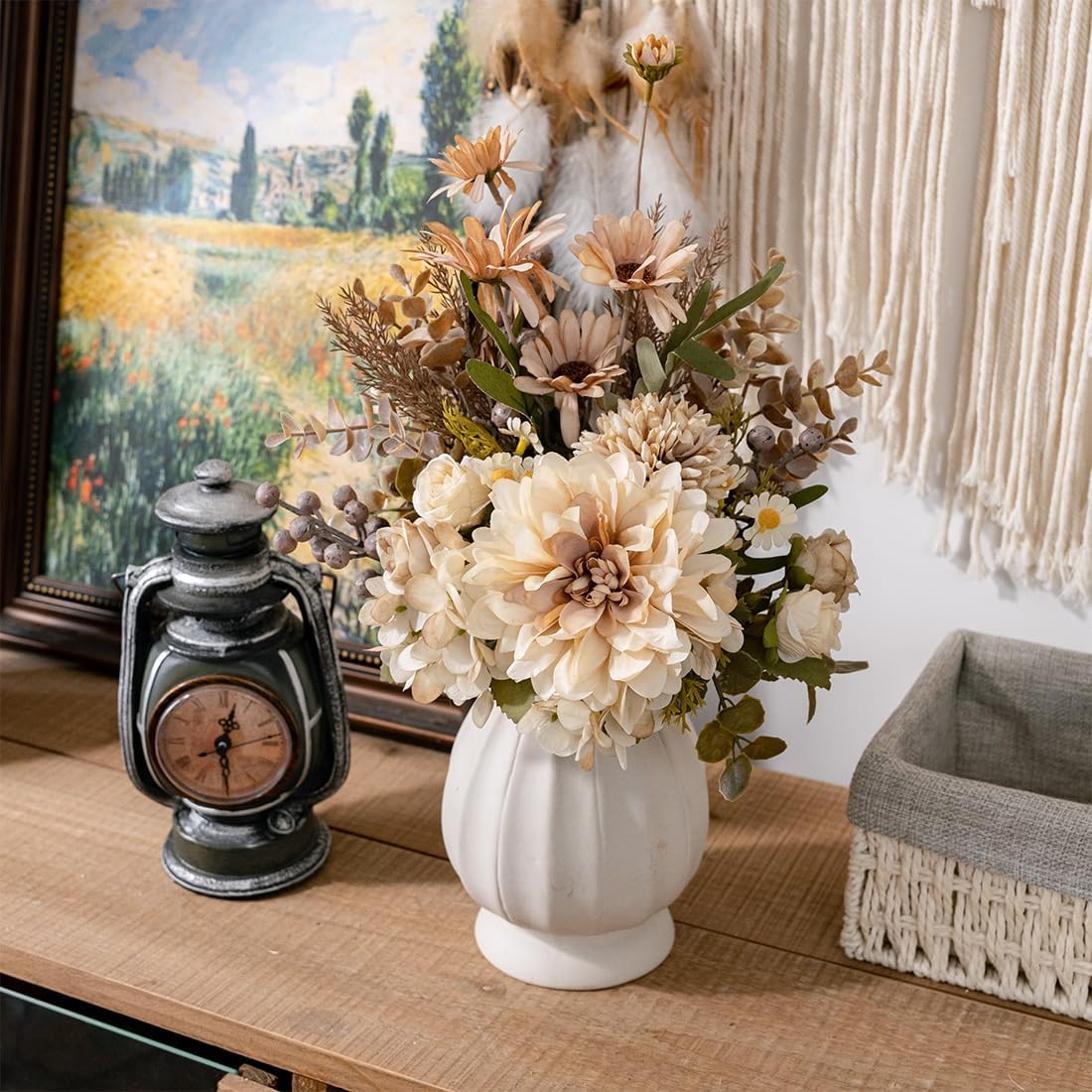 Peauley 16 Inch Artificial Flower Centerpieces with Roses and Daisies