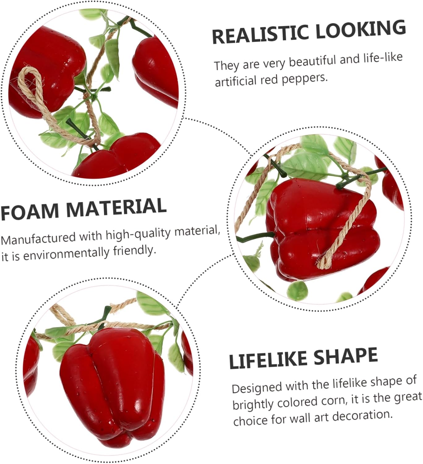 Garneck Realistic Artificial Red Pepper Decorative Pendant