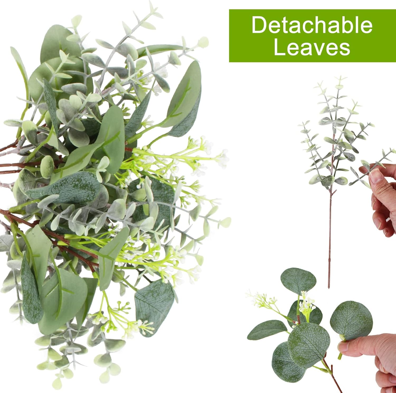 Artificial Eucalyptus Stems 24PCS for Decor Weddings