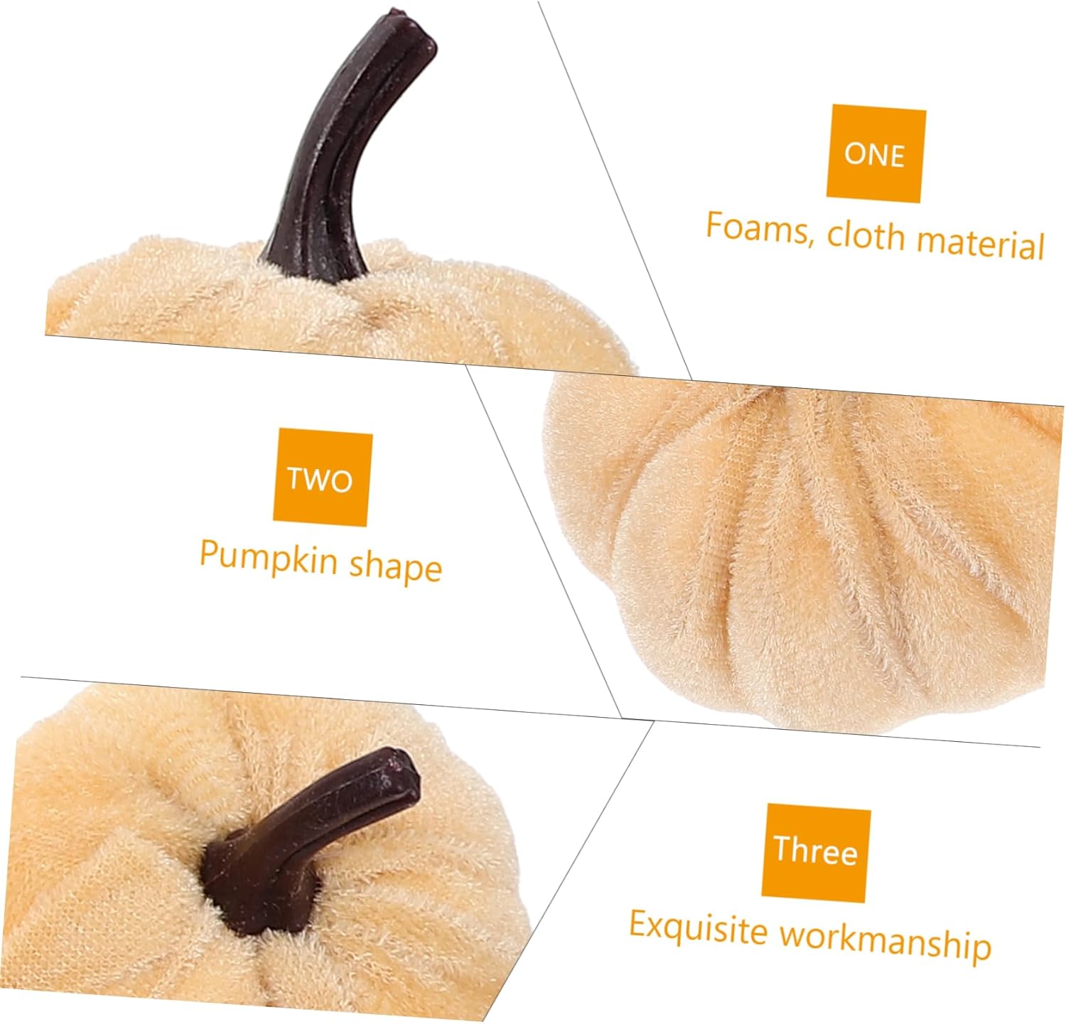 6pcs Artificial Pumpkins for Halloween Decor and Fall Centerpieces